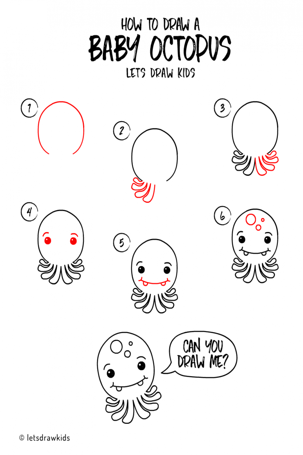 How to draw a Baby Octopus