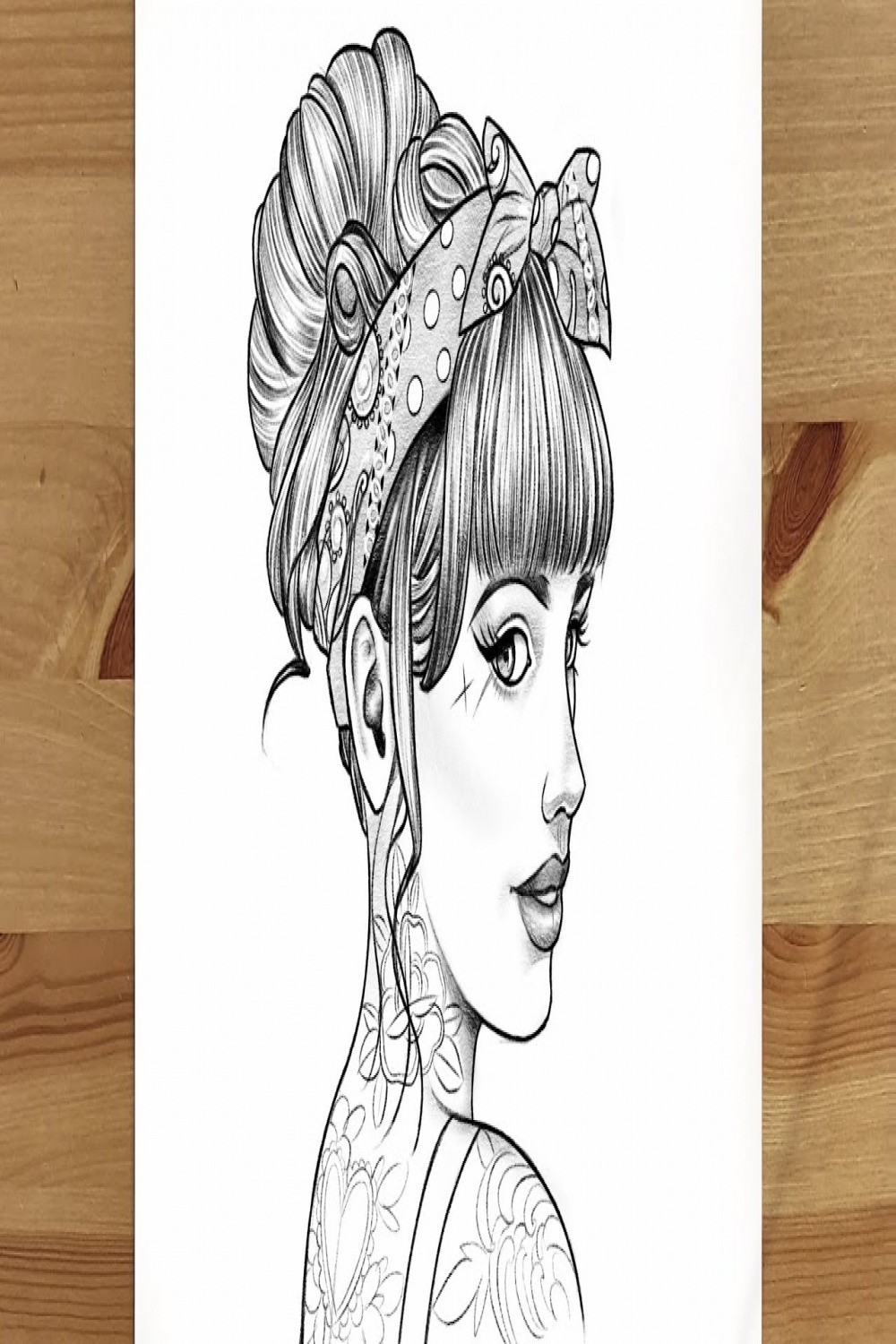 How to Draw a Beautiful Girl with a Rockabilly Hairstyle    Pencil  Sketch Drawing  Pin Up Style
