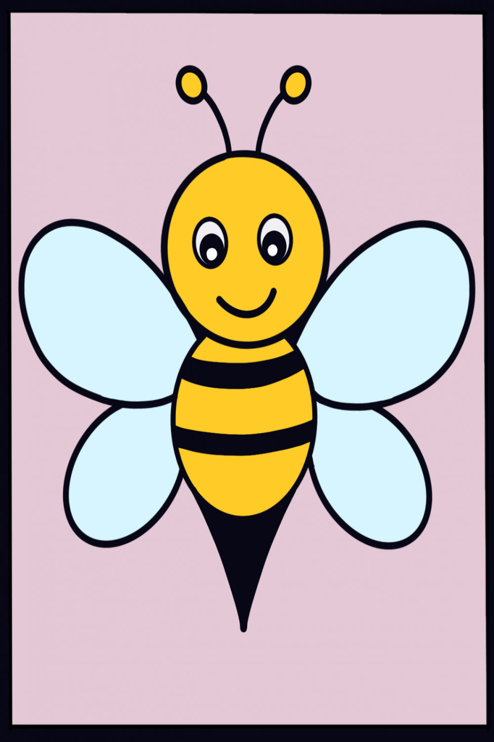 How to Draw a Bee - Easy Step by Step Drawing for Kids and Beginners