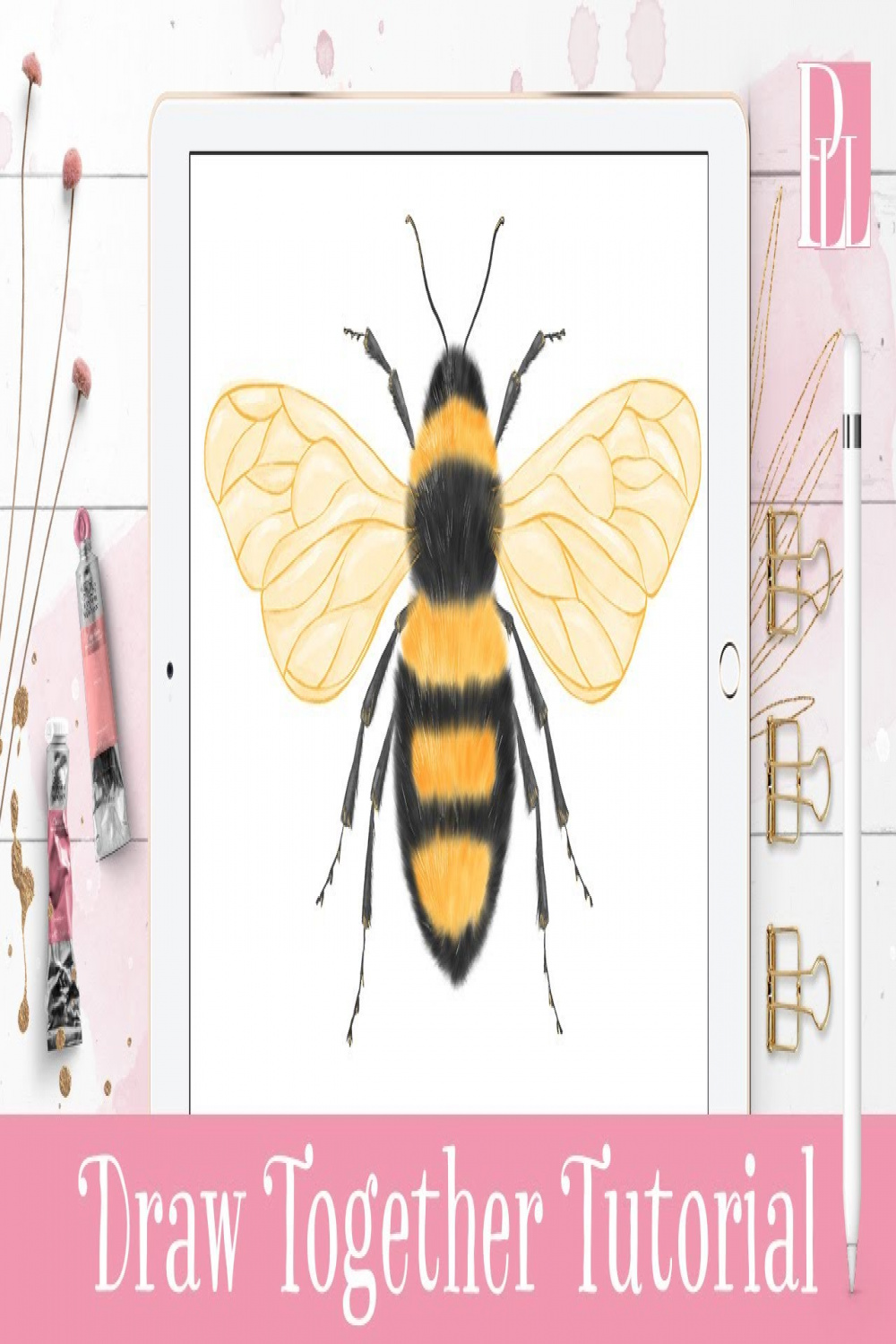 How to draw a Bee step by step in Procreate Tutorial