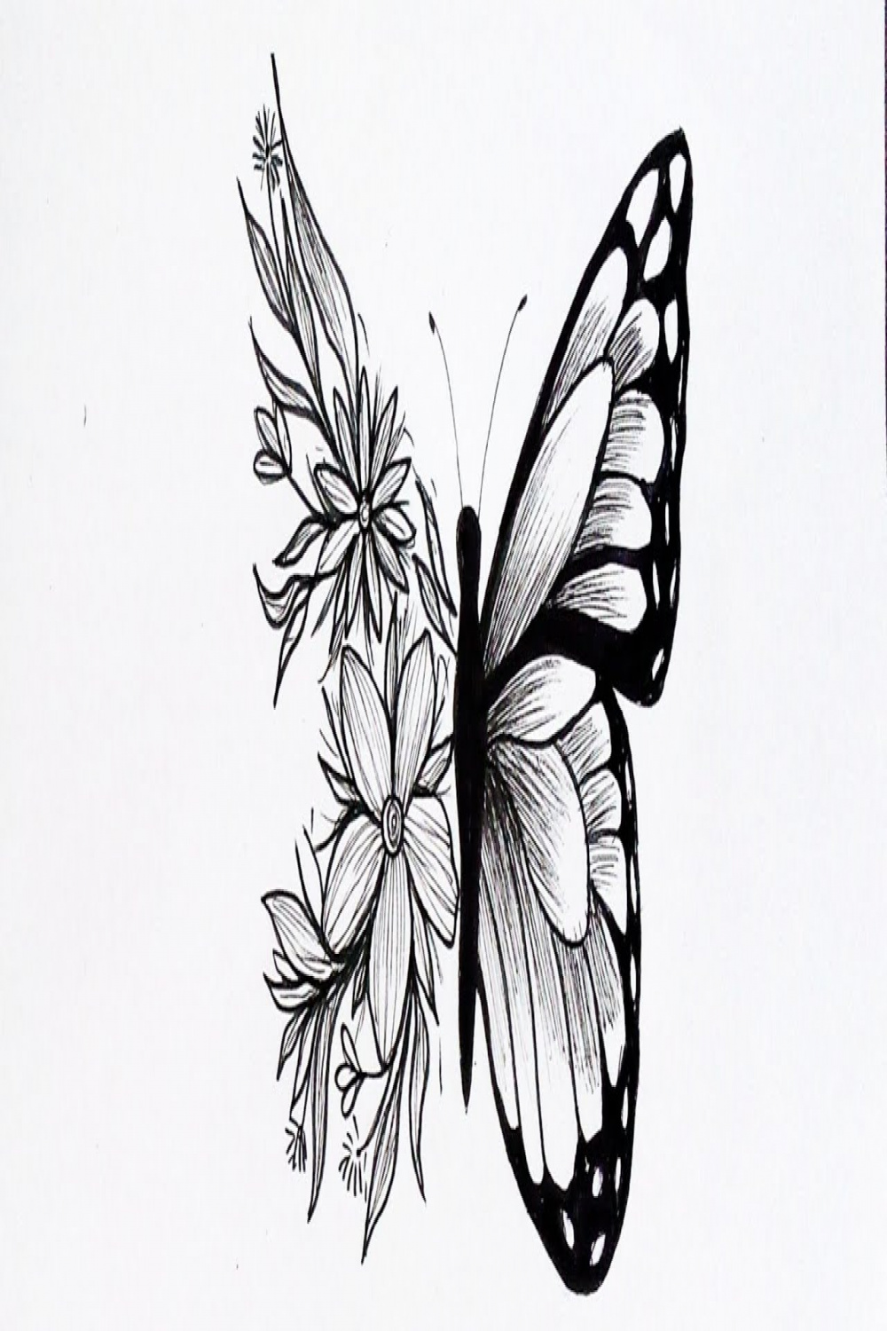 How to draw a butterfly easy butterfly tattoo drawing