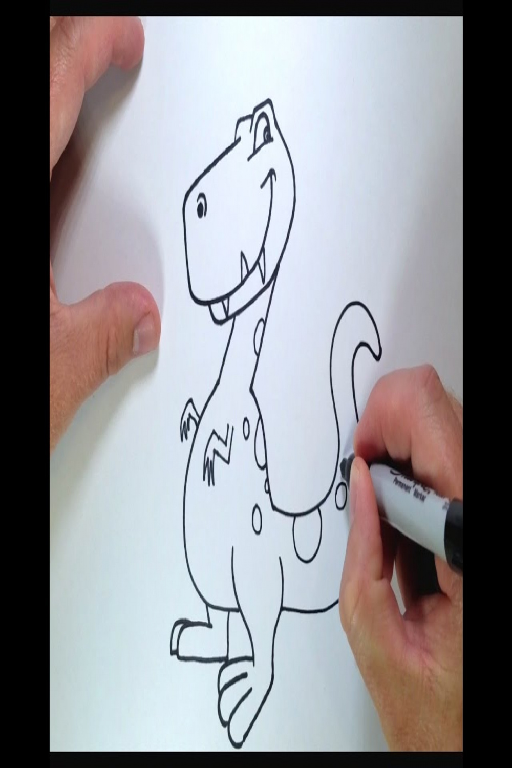How to Draw a Cartoon Dinosaur