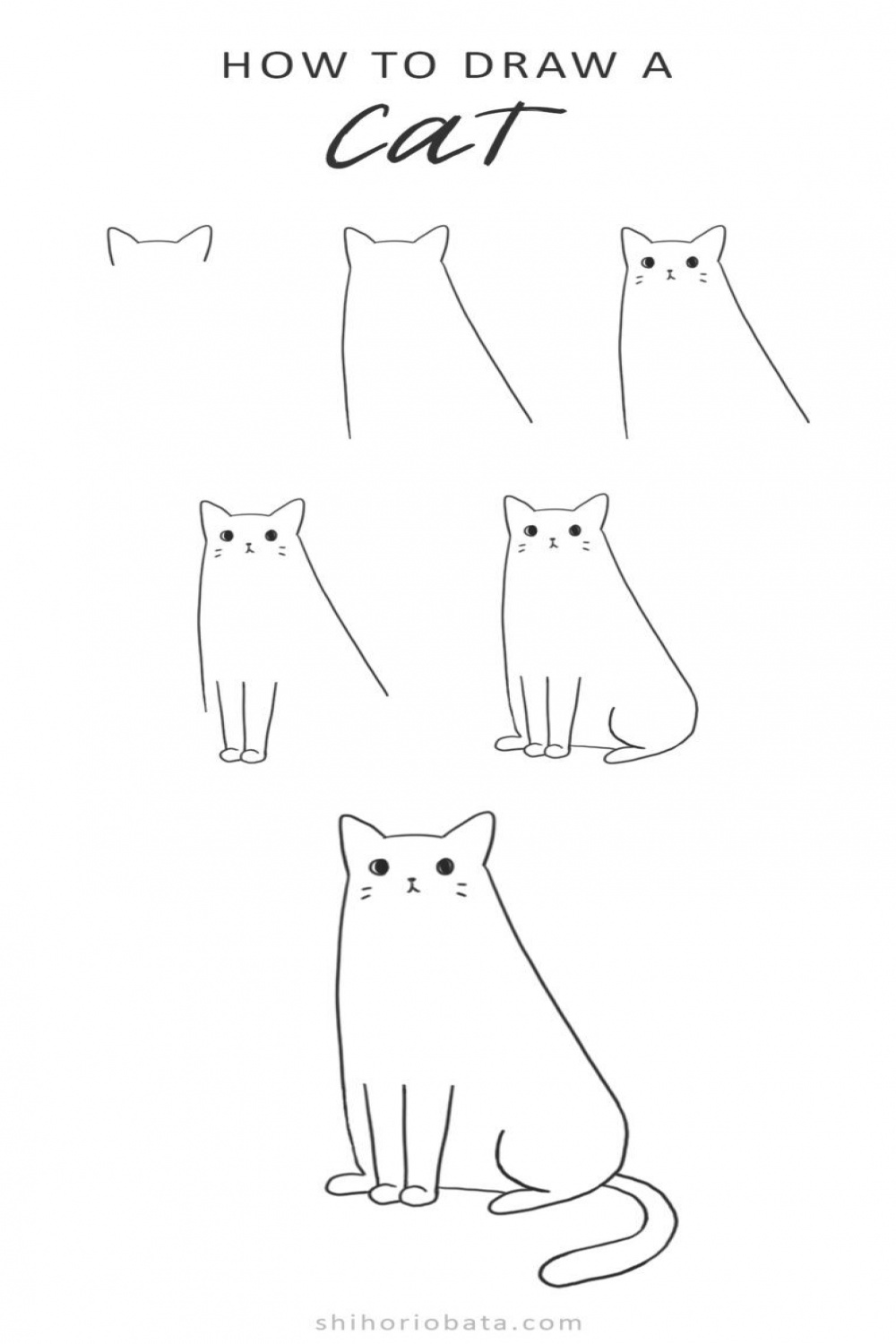 How to Draw a Cat: Easy Step by Step Tutorial  Simple cat drawing