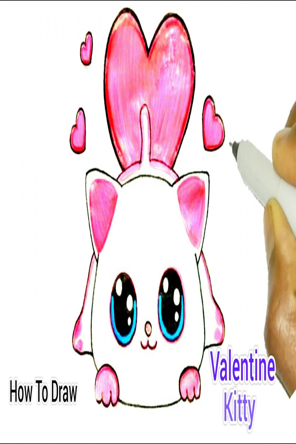 How To Draw A Cute Cat  Valentine