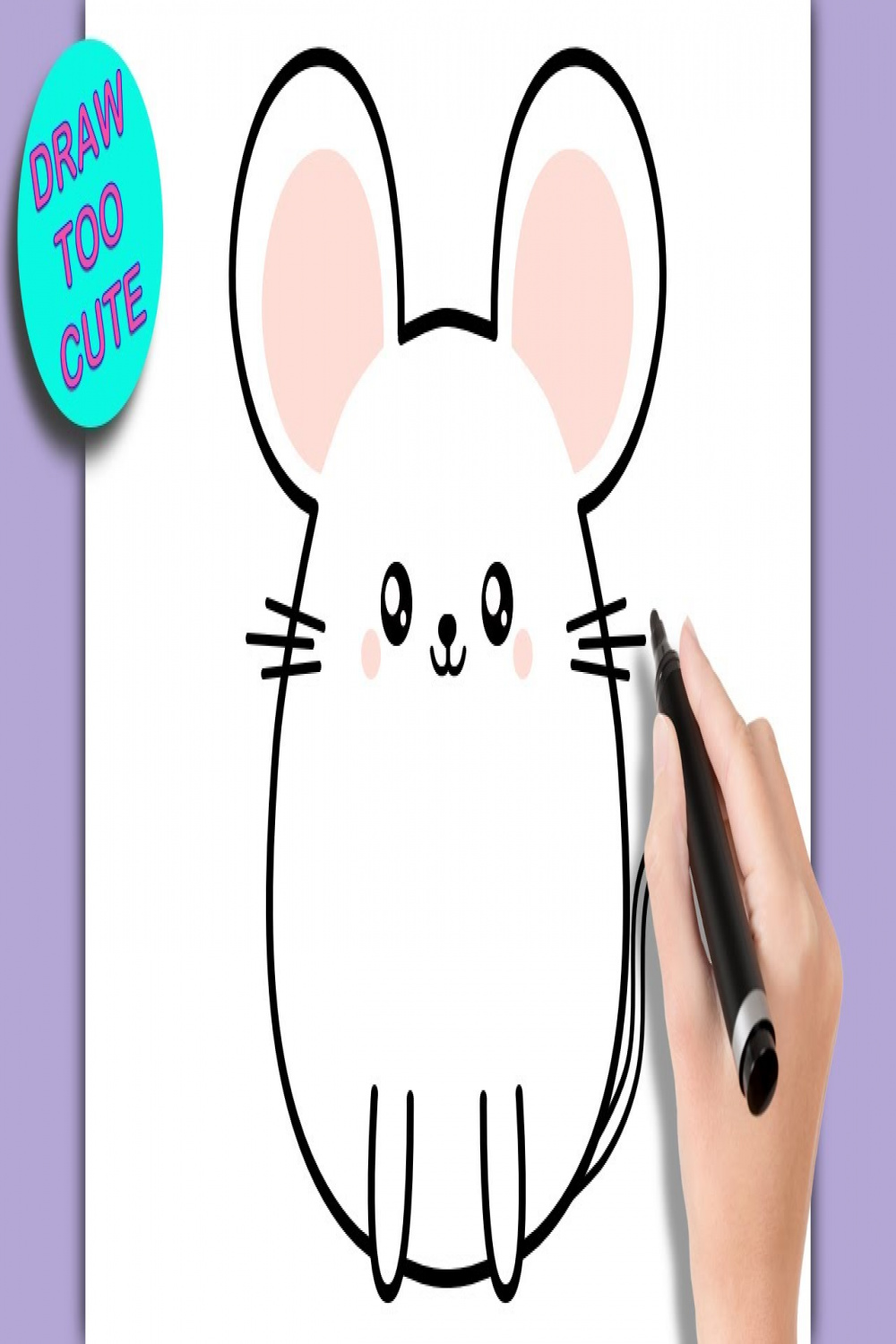 How to Draw a CUTE KAWAII MOUSE (Easy Step by Step Drawing)
