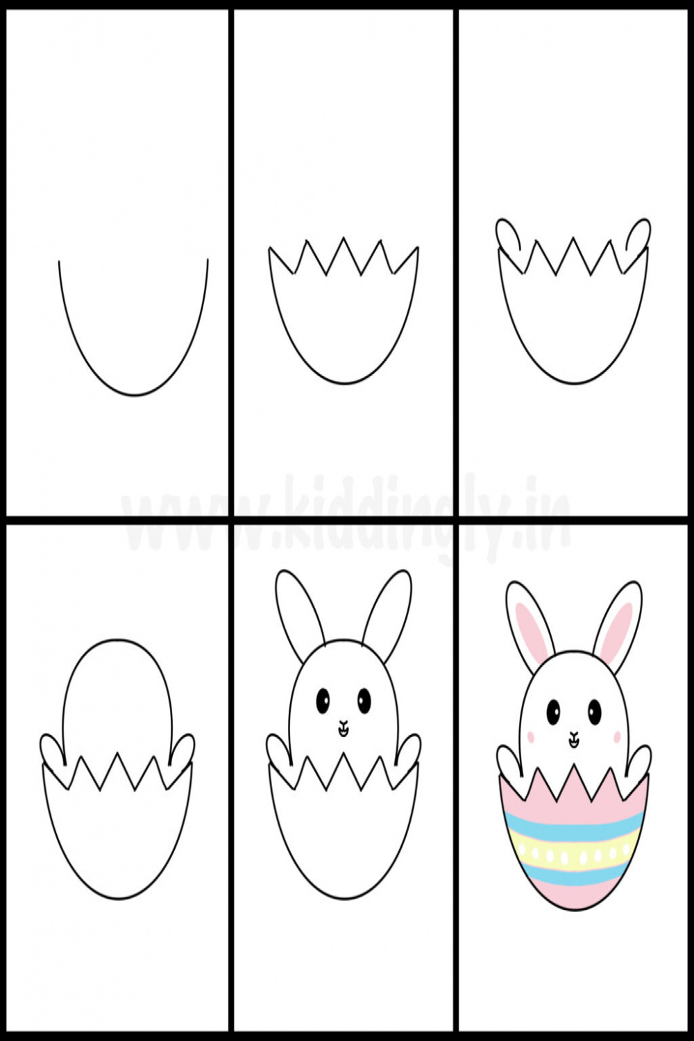 How to Draw a Easter Bunny How to Draw a Cute Easter Bunny Kiddingly