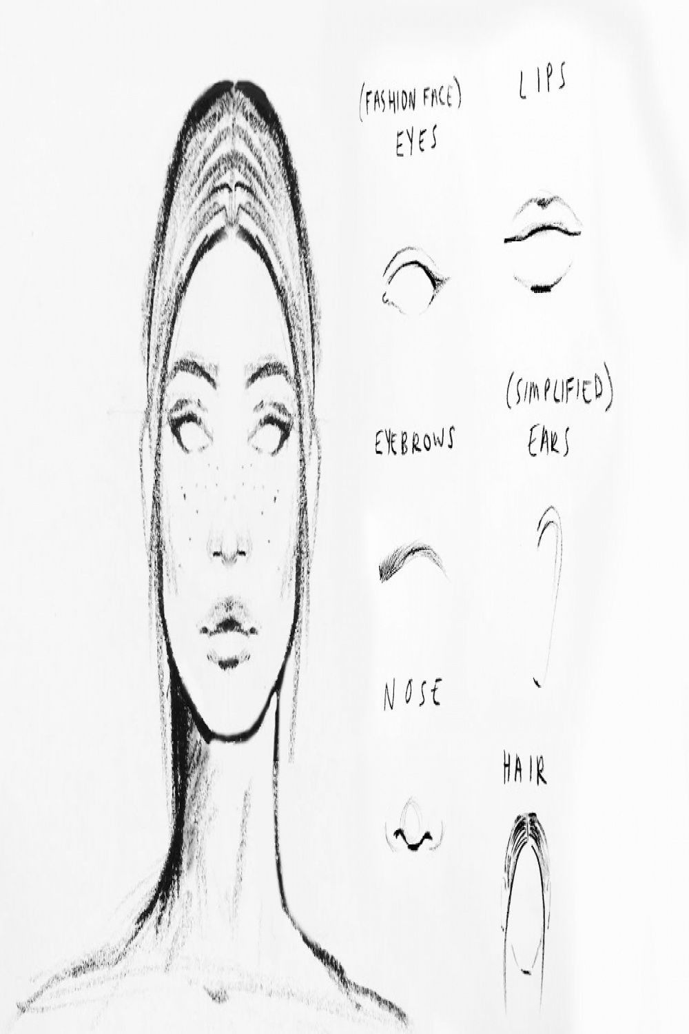 how to draw a fashion face  real time drawing + exercises