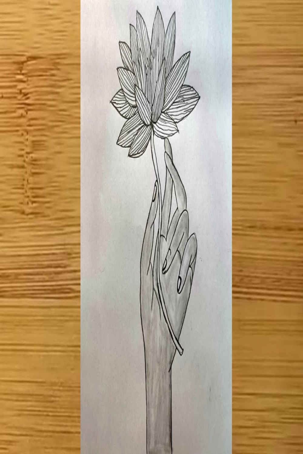 How to Draw a Flower - Step by step  Hand Holding Flower Drawing