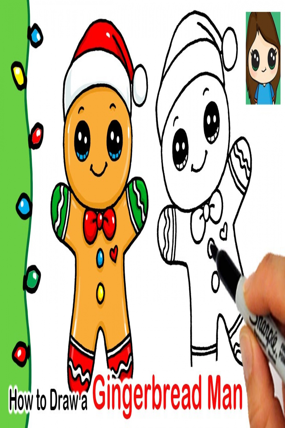 How to Draw a Gingerbread Man  Christmas Series #