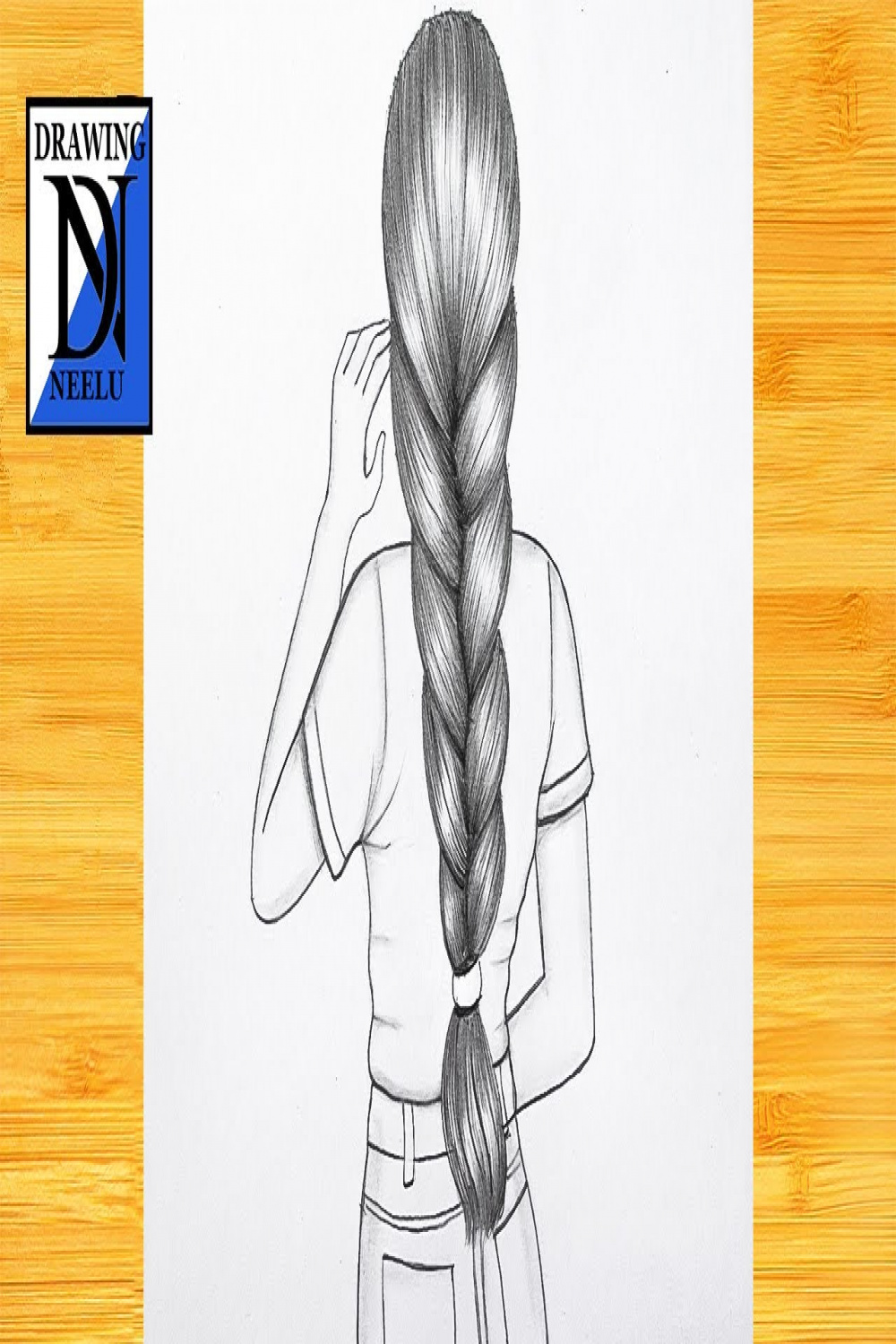 How to draw a girl Backside braid hair  Pencil sketch for beginner  Easy  drawing  girl hairstyle