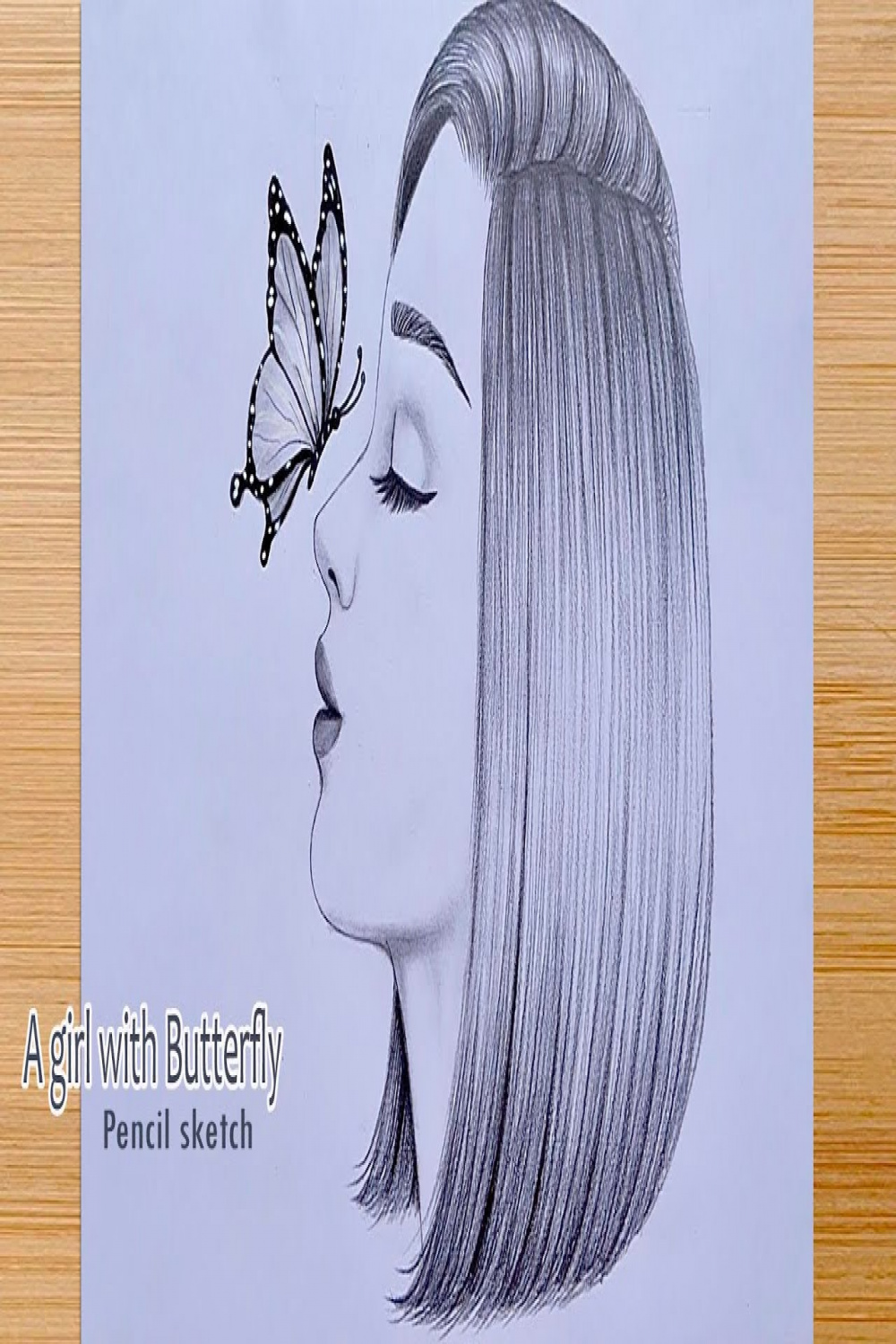 How to draw A girl with Butterfly - step by step  Face of Girl Pencil  sketch for beginners