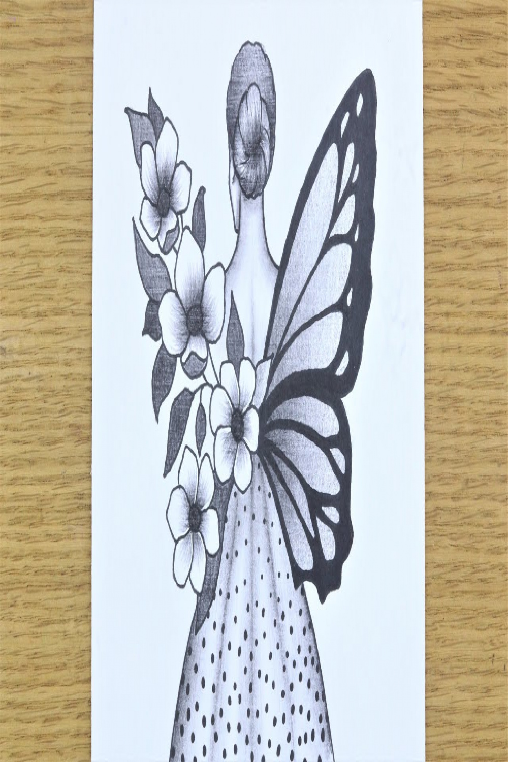 How to draw a girl with butterfly wings for beginners  Girl wearing  beautiful dress drawing