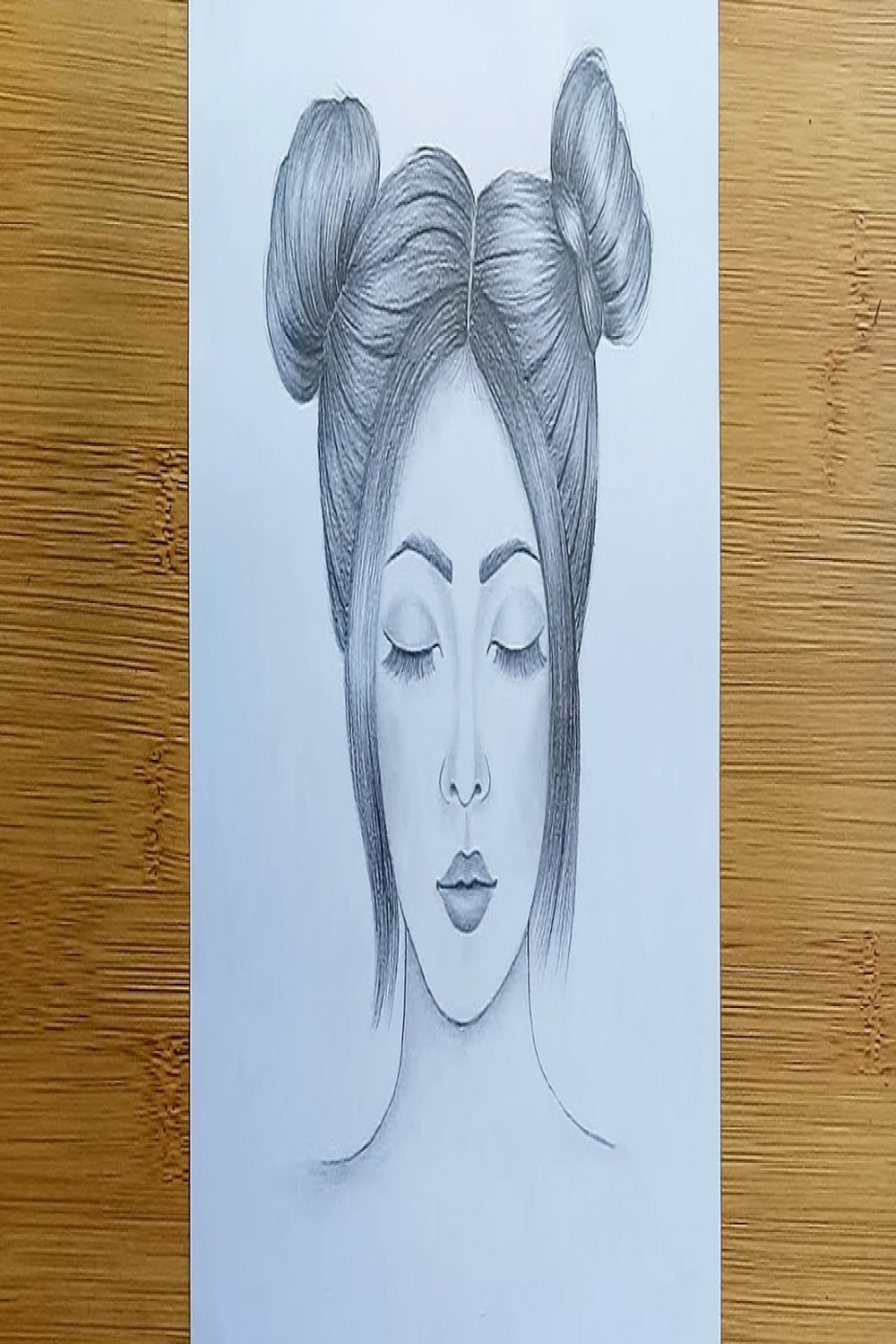 How to draw a girl with Double Buns Hairstyle // Pencil sketch step by step