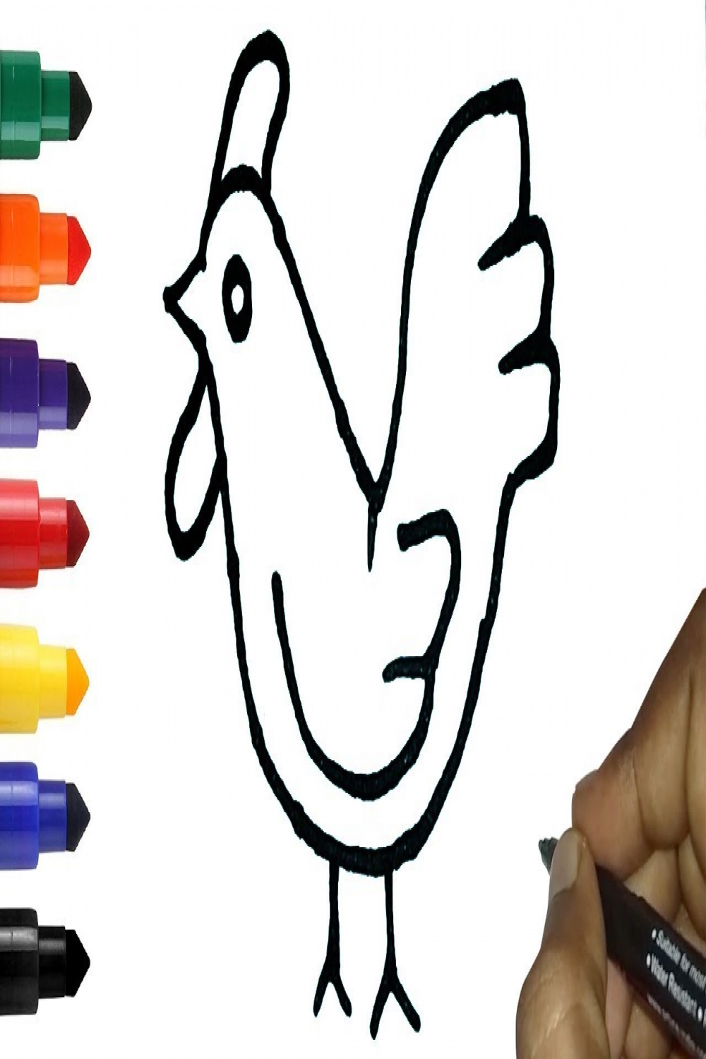 How to draw a Hen Easy  Easy Hen drawing for Kids