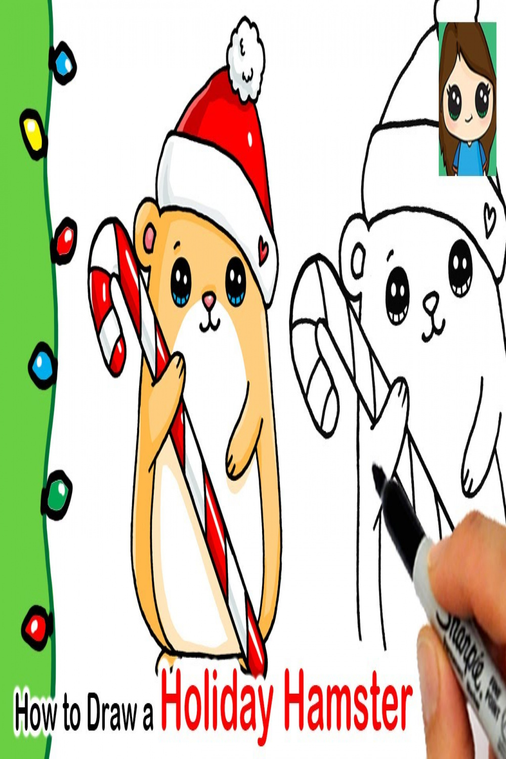 How to Draw a Holiday Hamster  Christmas Series #