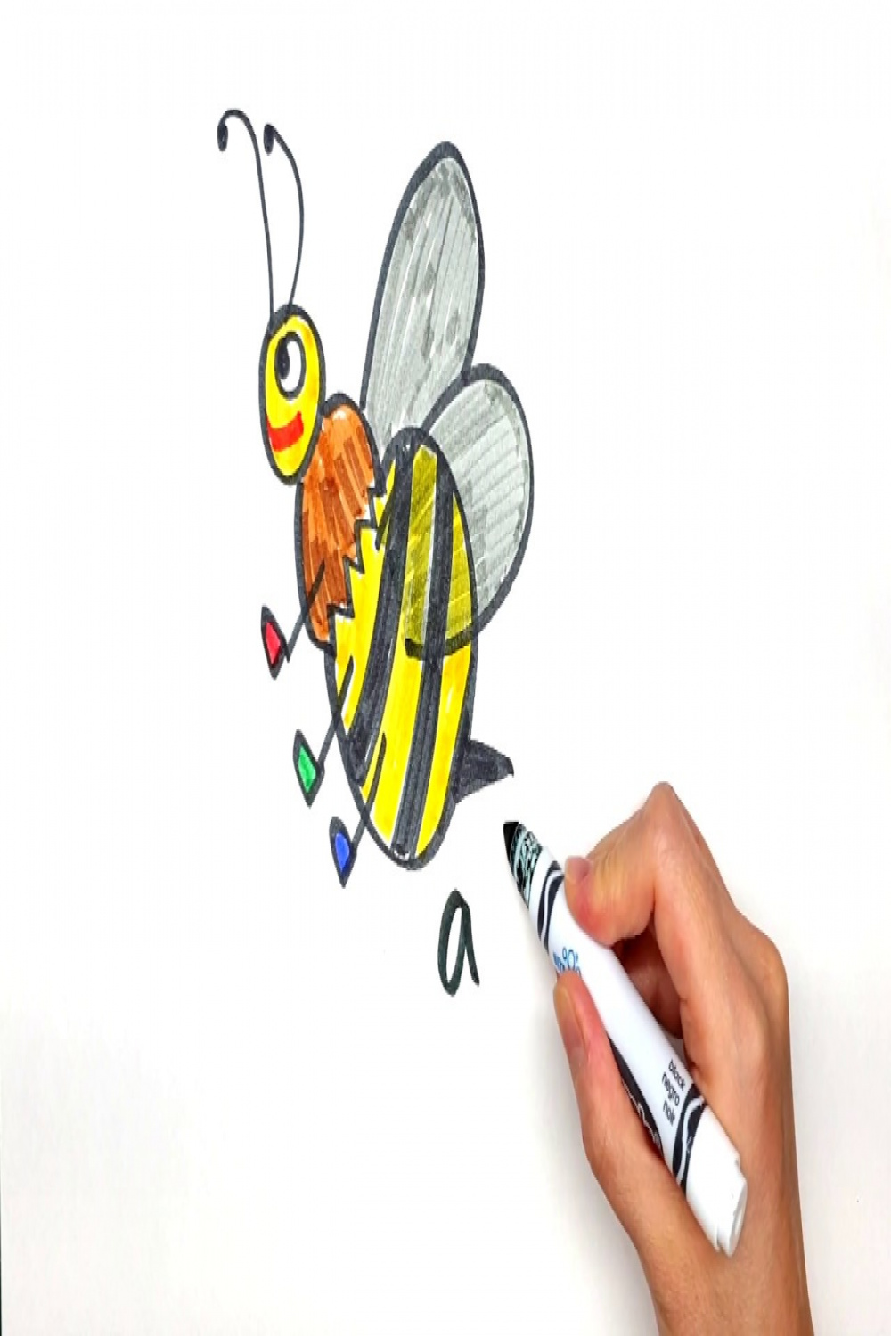 How to draw "a honey bee, a butterfly, and an ant" for kids, 꿀벌, 나비, 개미 그리기