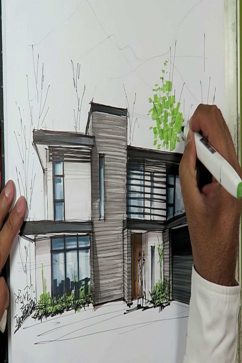 how to draw a house with markers - YouTube  Architecture drawing