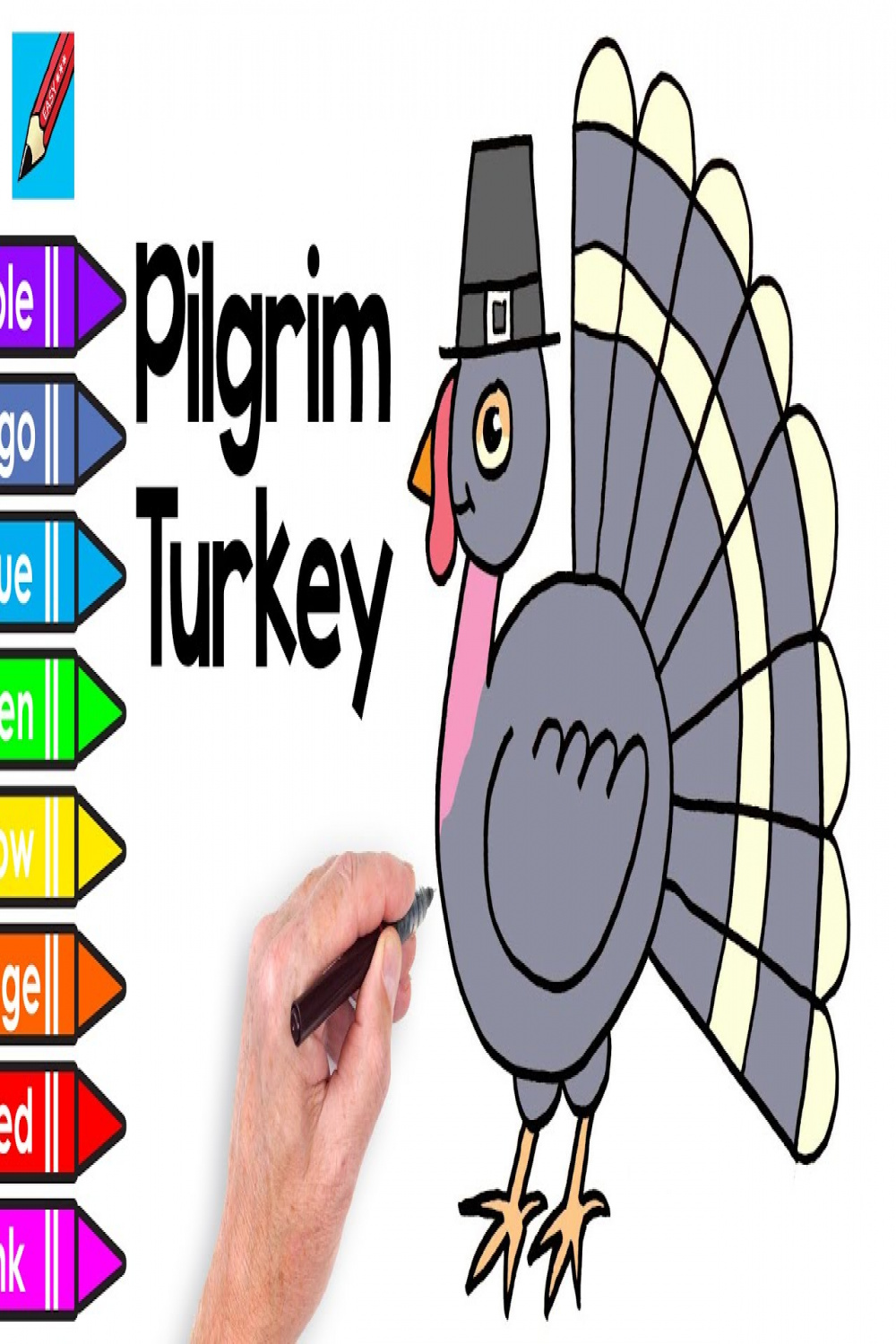 How to Draw a Pilgrim Turkey Real Easy Peasy