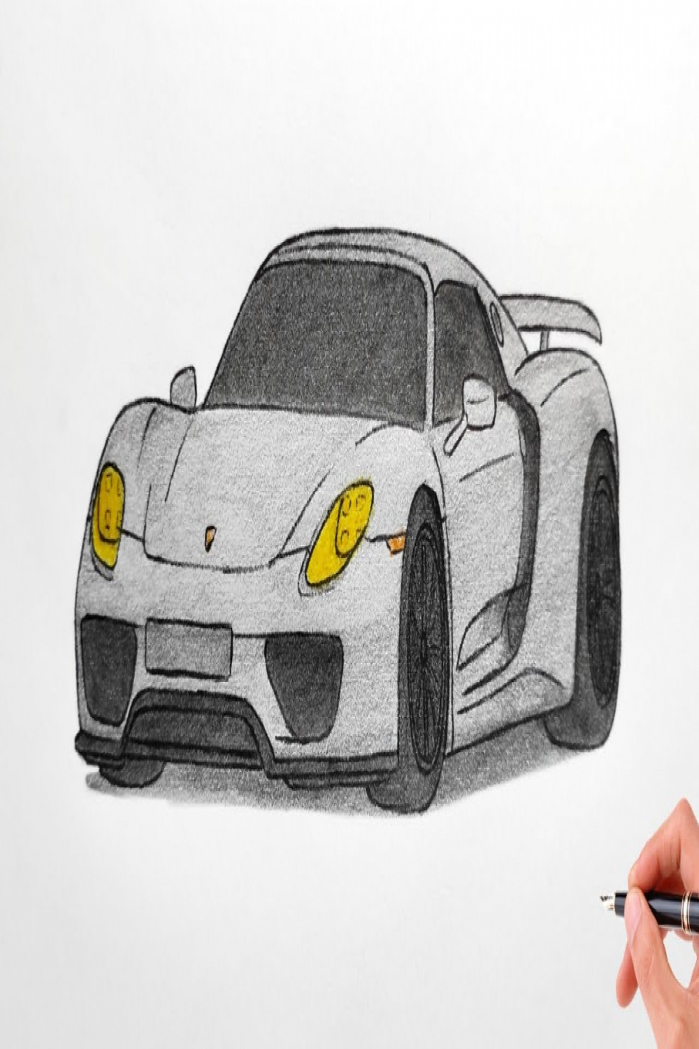 How to draw a PORSCHE  SPYDER  / drawing car / coloring porsche