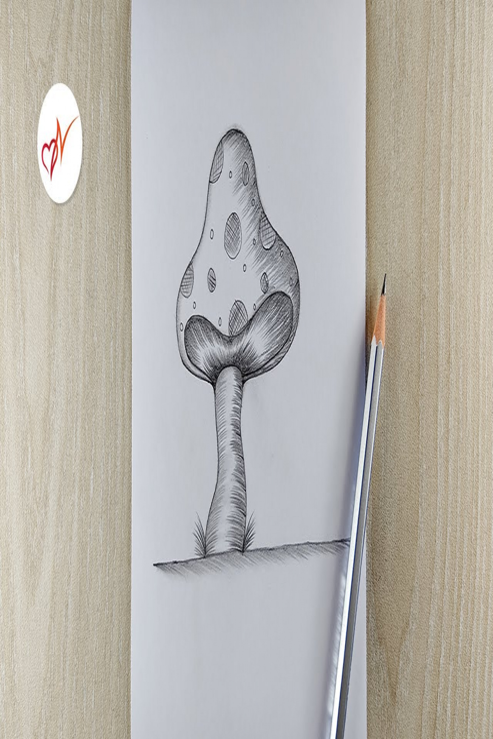 How to draw a realistic mushroom  Step by step pencil sketch drawing