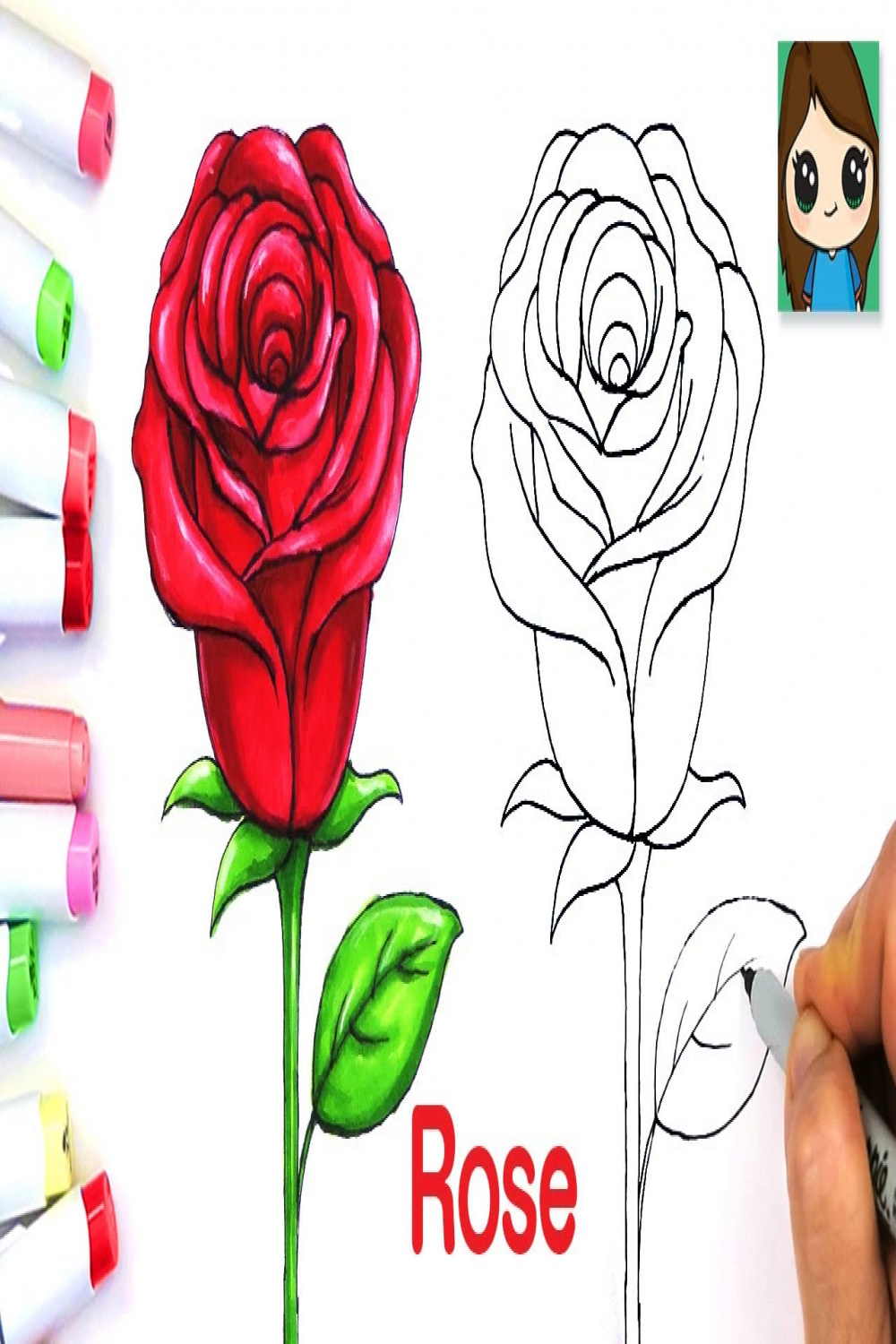 How to Draw a Rose 🌹