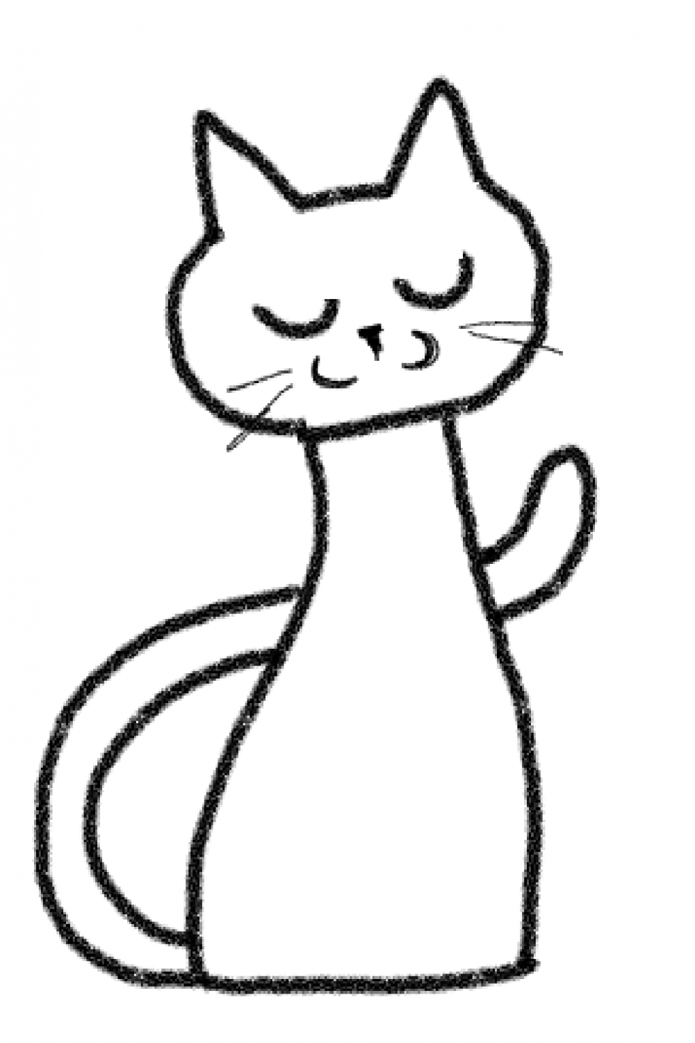 how to draw a simple cat drawing - line drawing art - kenfortes