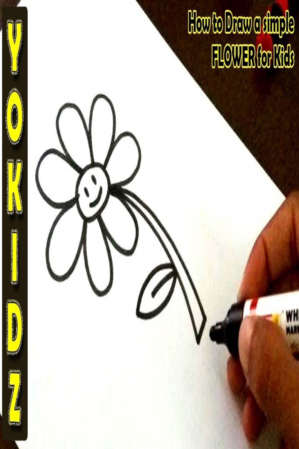 How to draw a simple FLOWER for Kids