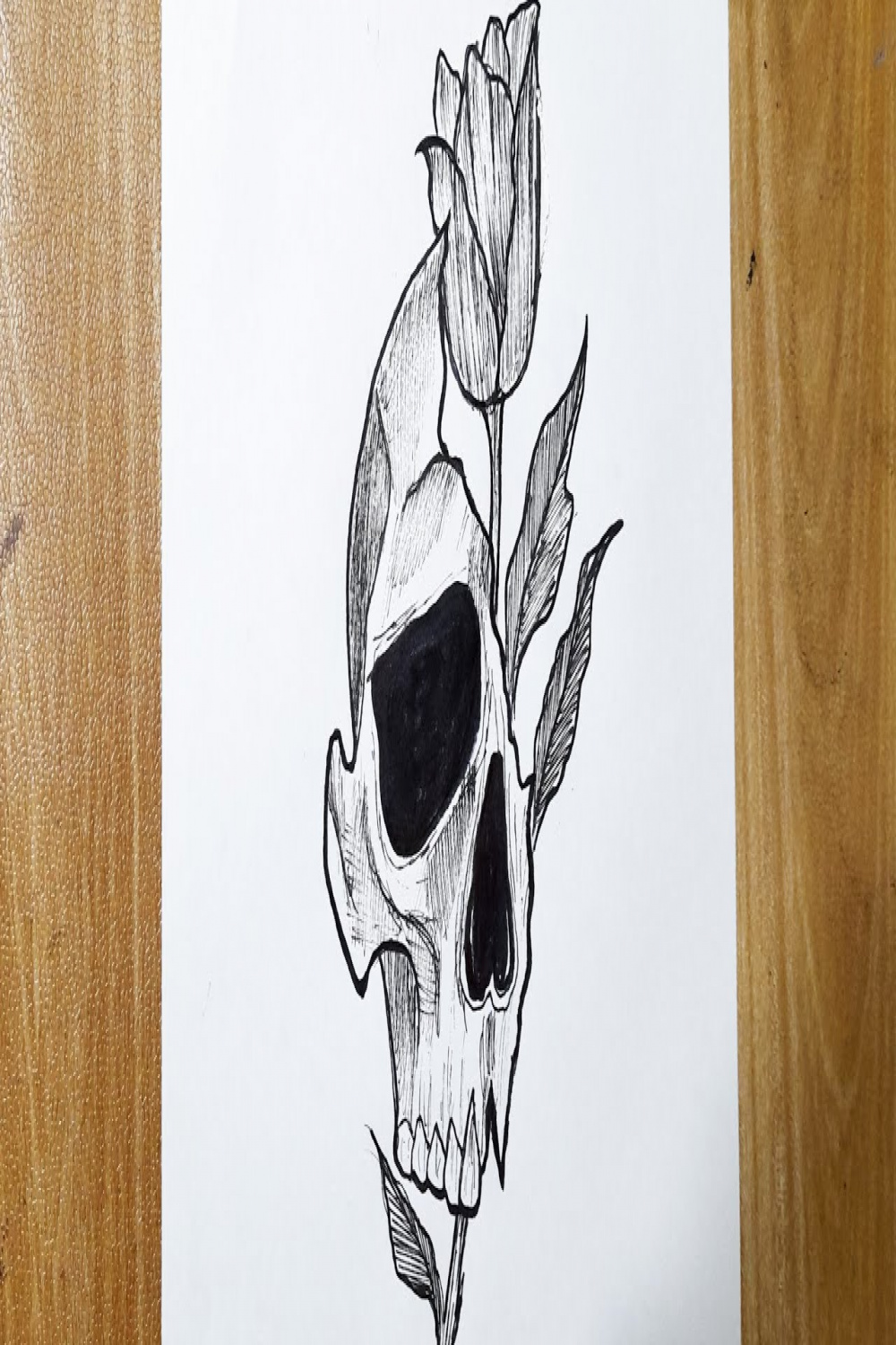 How to draw a skull with flower  Skull drawing  Tattoo drawing tutorial