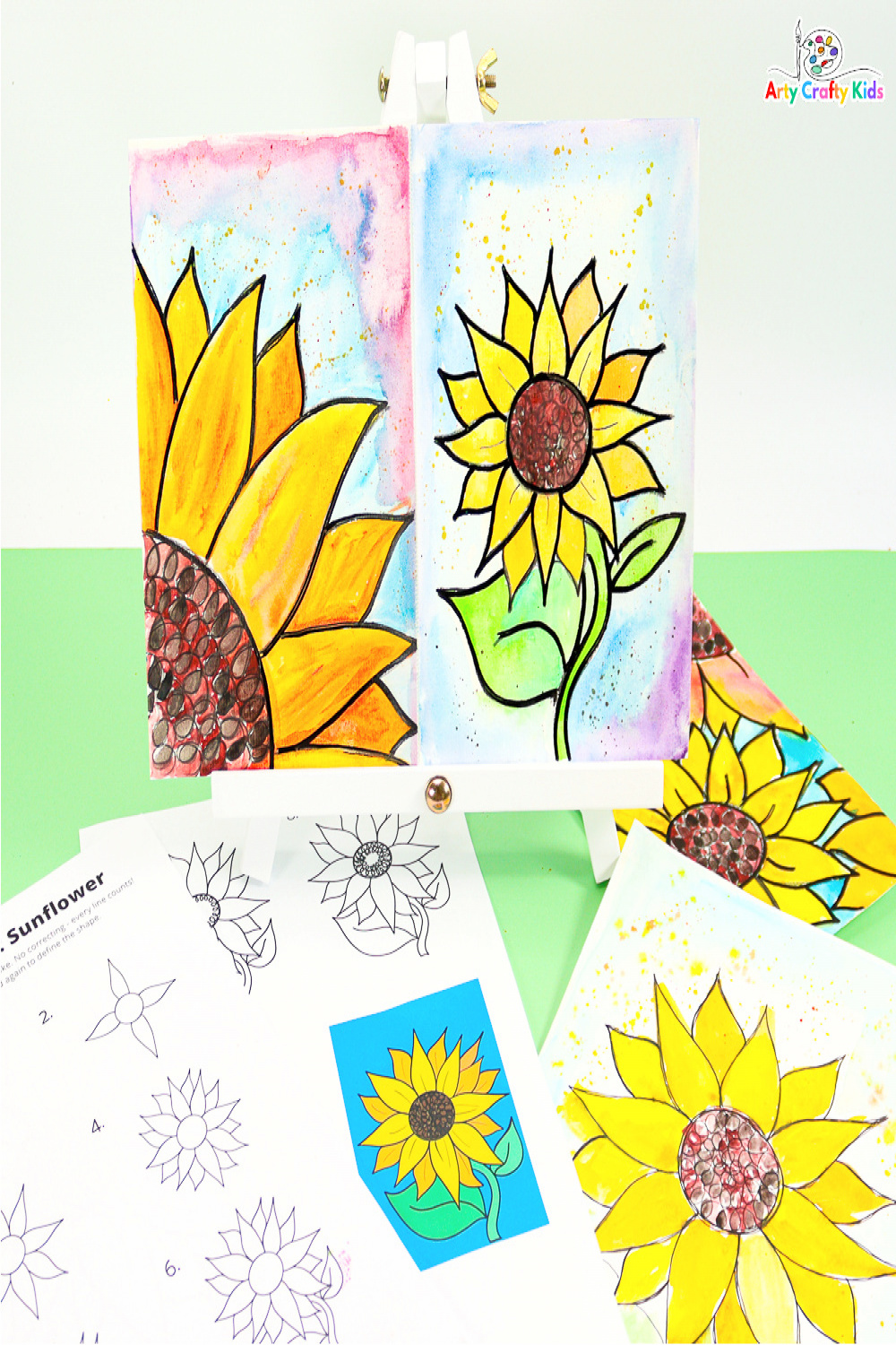How to Draw a Sunflower  Easy Step-by-Step Guide - Arty Crafty Kids