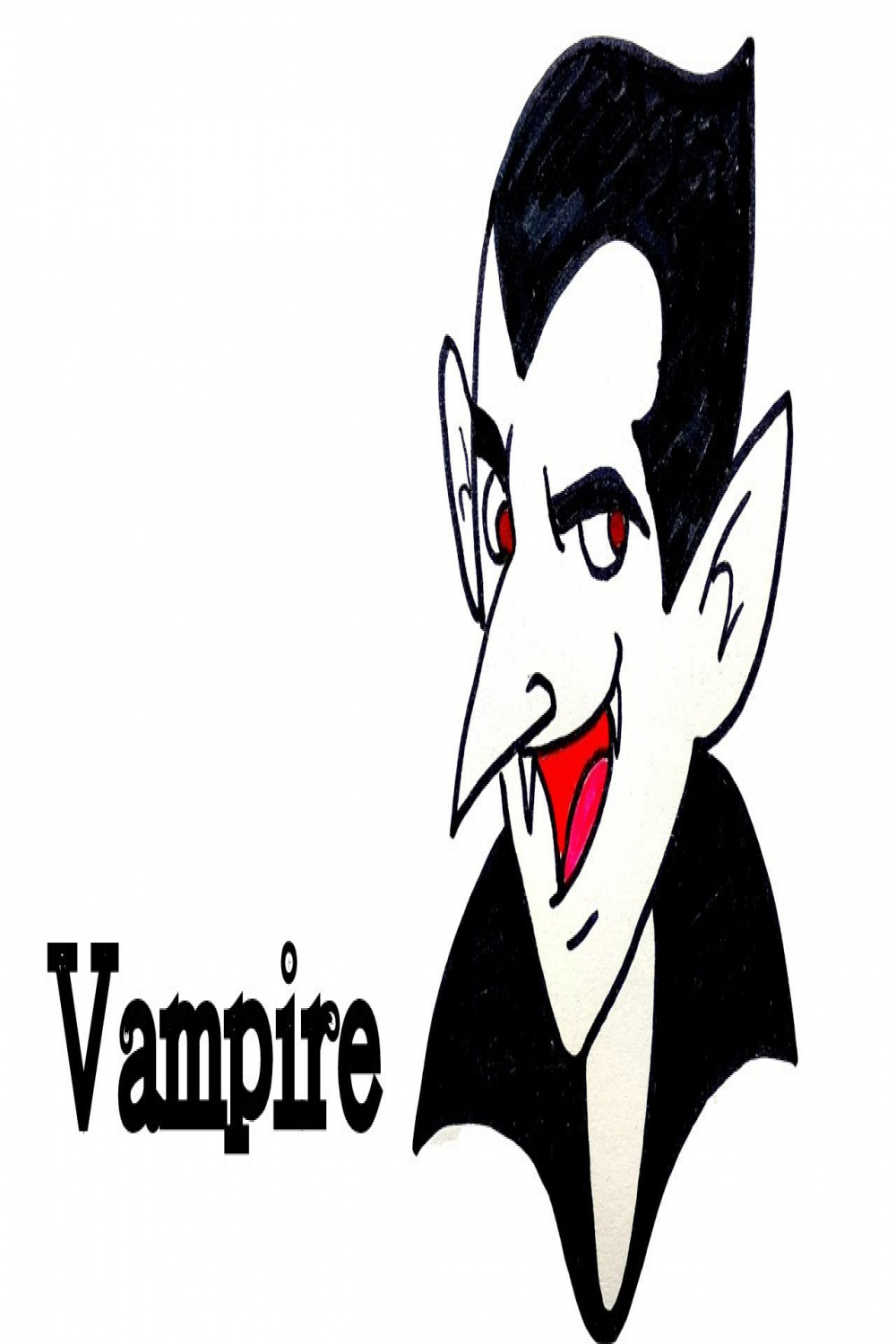 How To Draw A Vampire Step By Step  Halloween Stuff