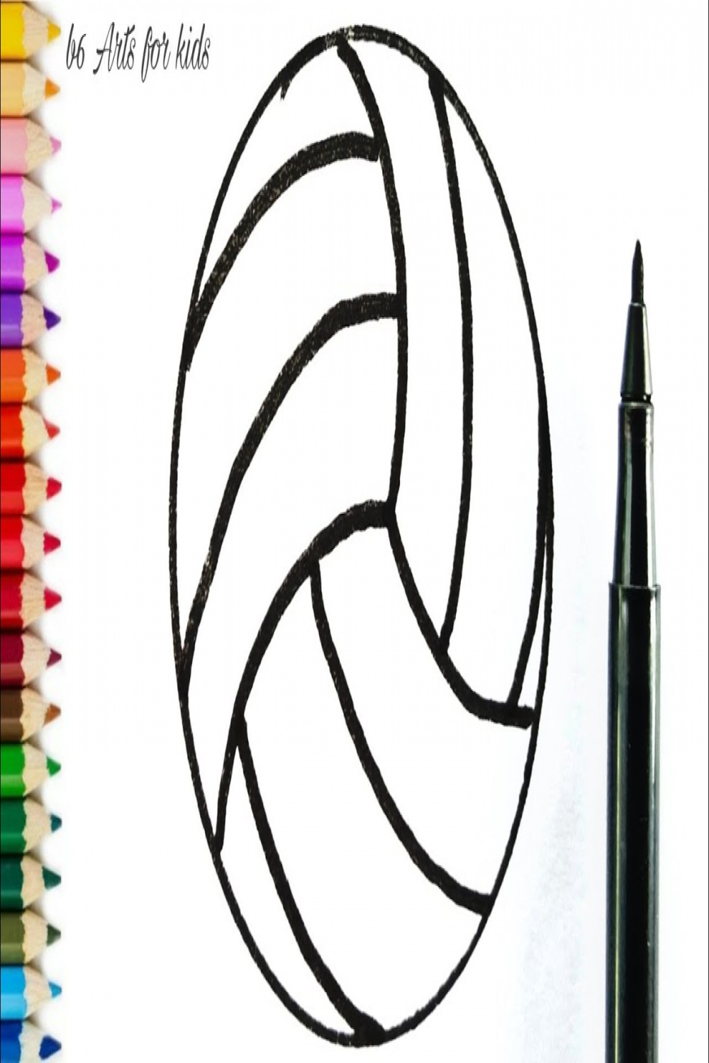 How to Draw a Volleyball - Very Very Easy
