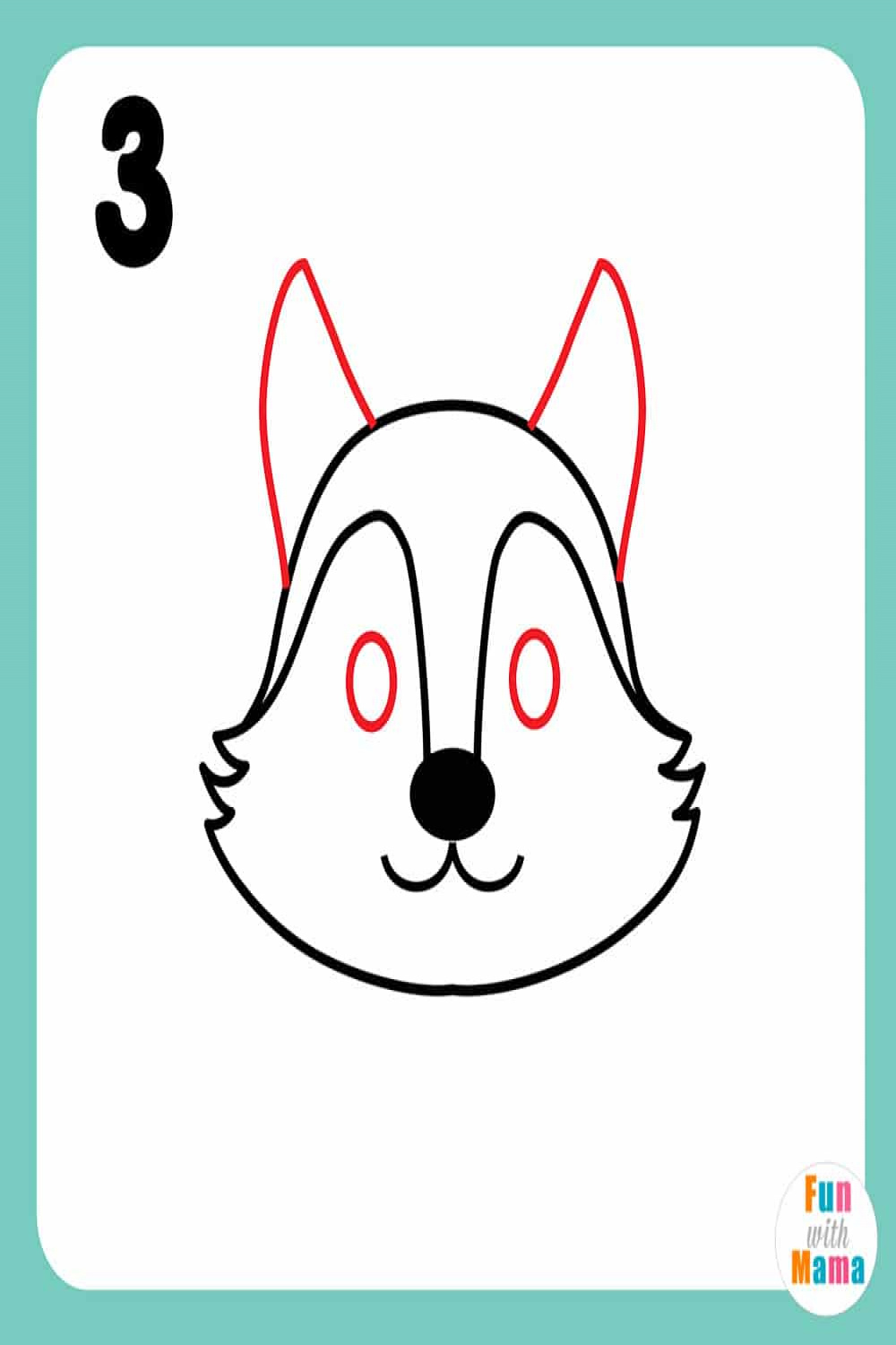 How to draw a wolf + Free Drawing Printable - Fun with Mama