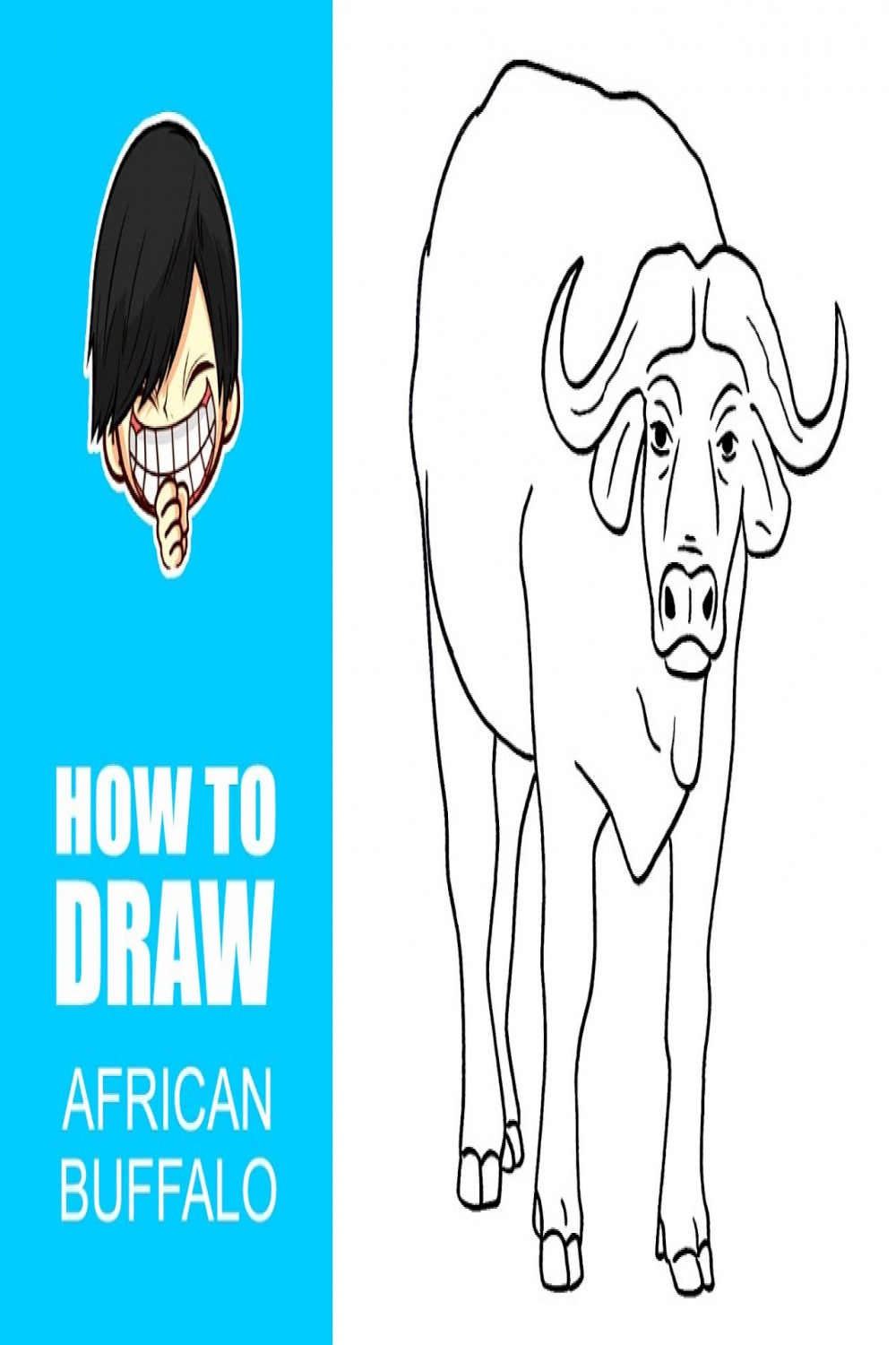 How to draw African Buffalo