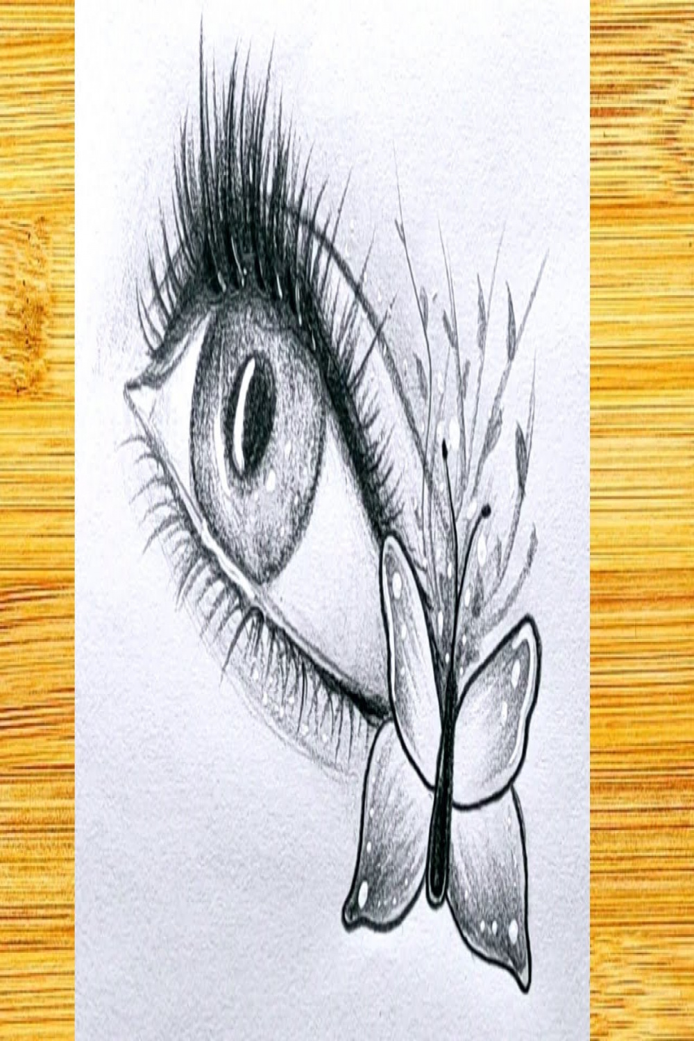 How to draw an eye with a butterfly / Easy drawing for beginners / How to  draw a realistic eye