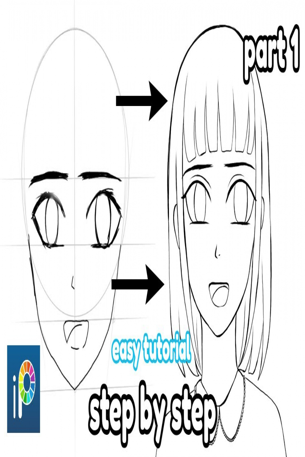 how to draw anime girl front face in ibis paint x step by step easy  tutorial for beginners [part ]