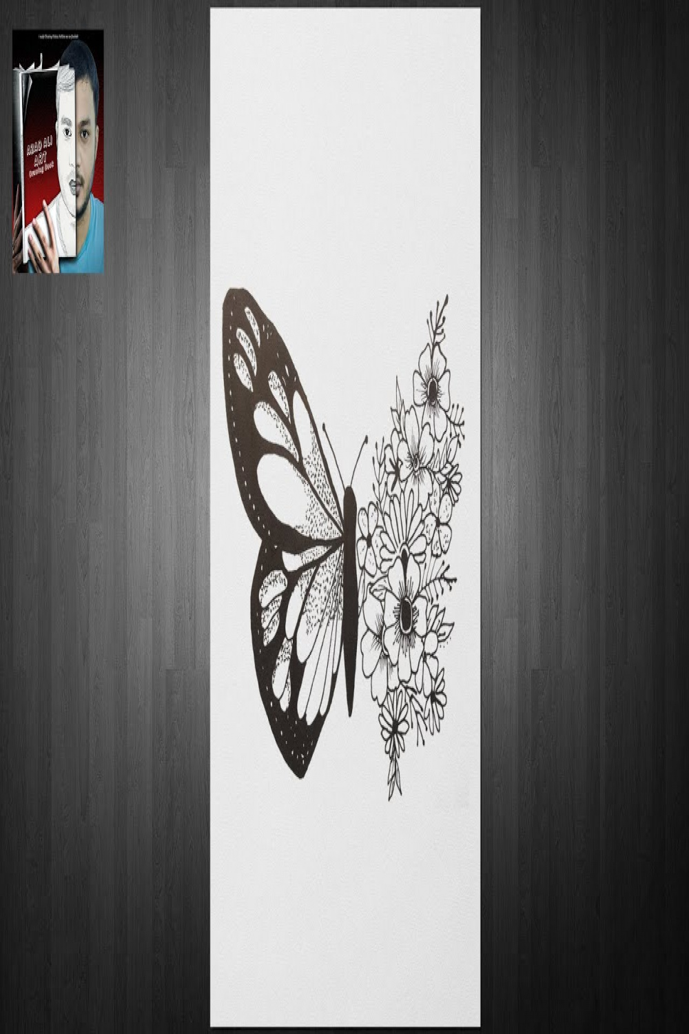 How to Draw Beautiful Butterfly on Flower  Creative Butterfly Drawing   Butterfly Drawing -Art Azad