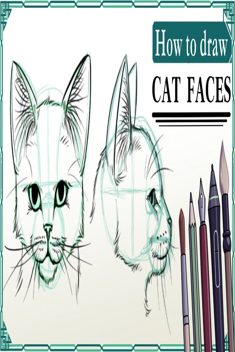 How to draw CAT FACES - Step by Step Art Tutorial