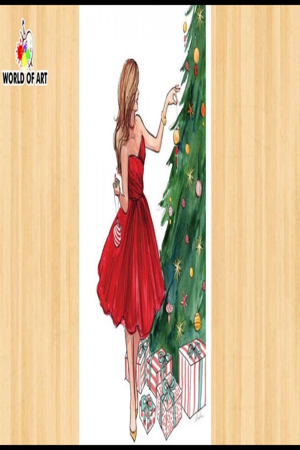 How to draw christmas festival  Girl with christmas tree  cute girl  drawing