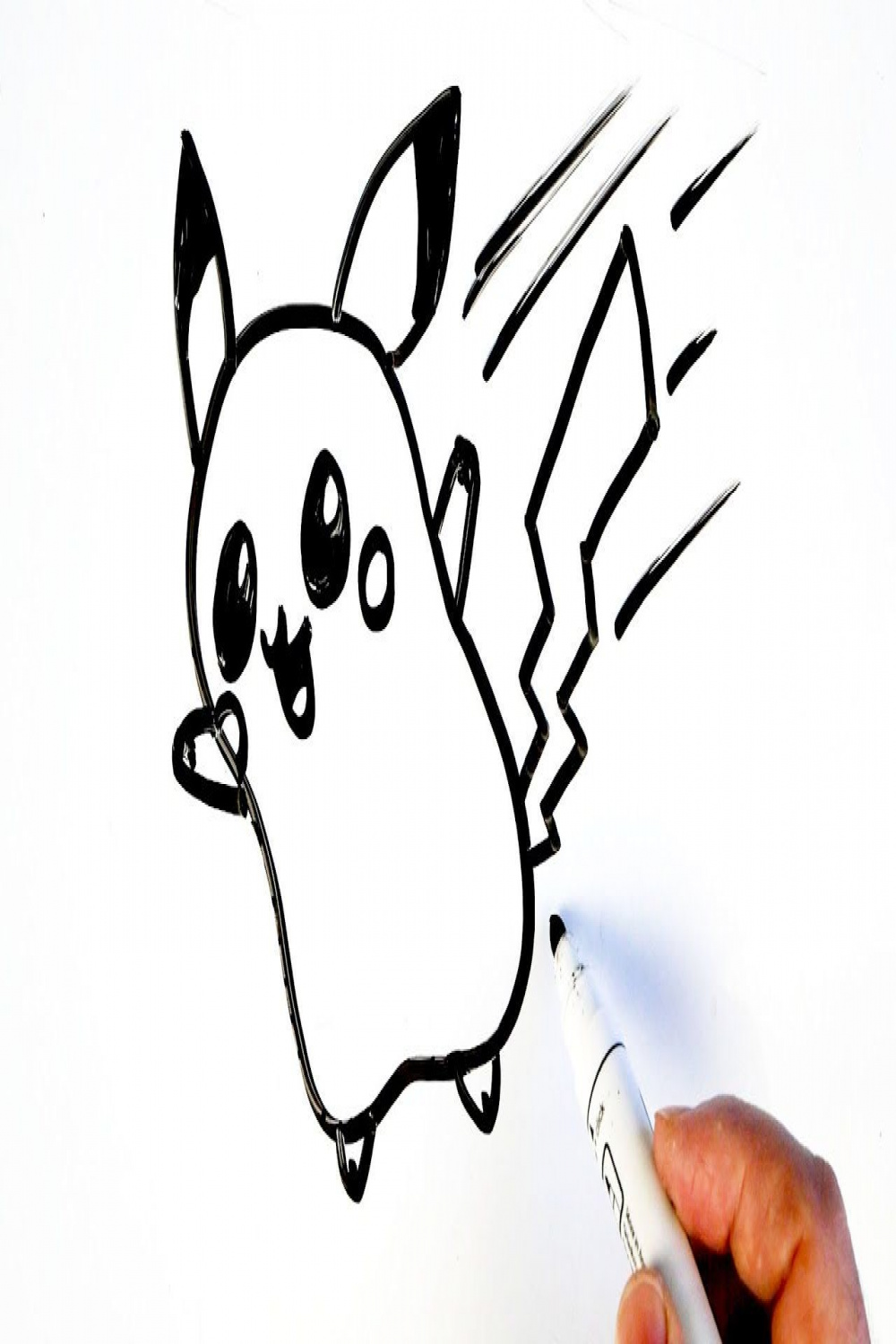How to Draw Cute Pikachu Easy / Drawing on a Whiteboard  Easy drawings,  Cute drawings, Cute pikachu