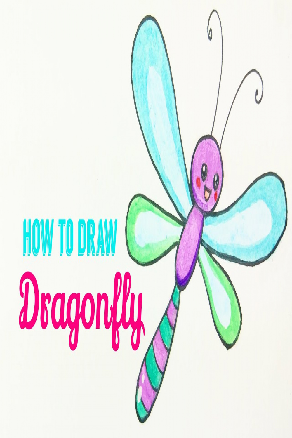 HOW TO DRAW DRAGONFLY  Easy & Cute Dragonfly Drawing Tutorial For Beginner  / Kids
