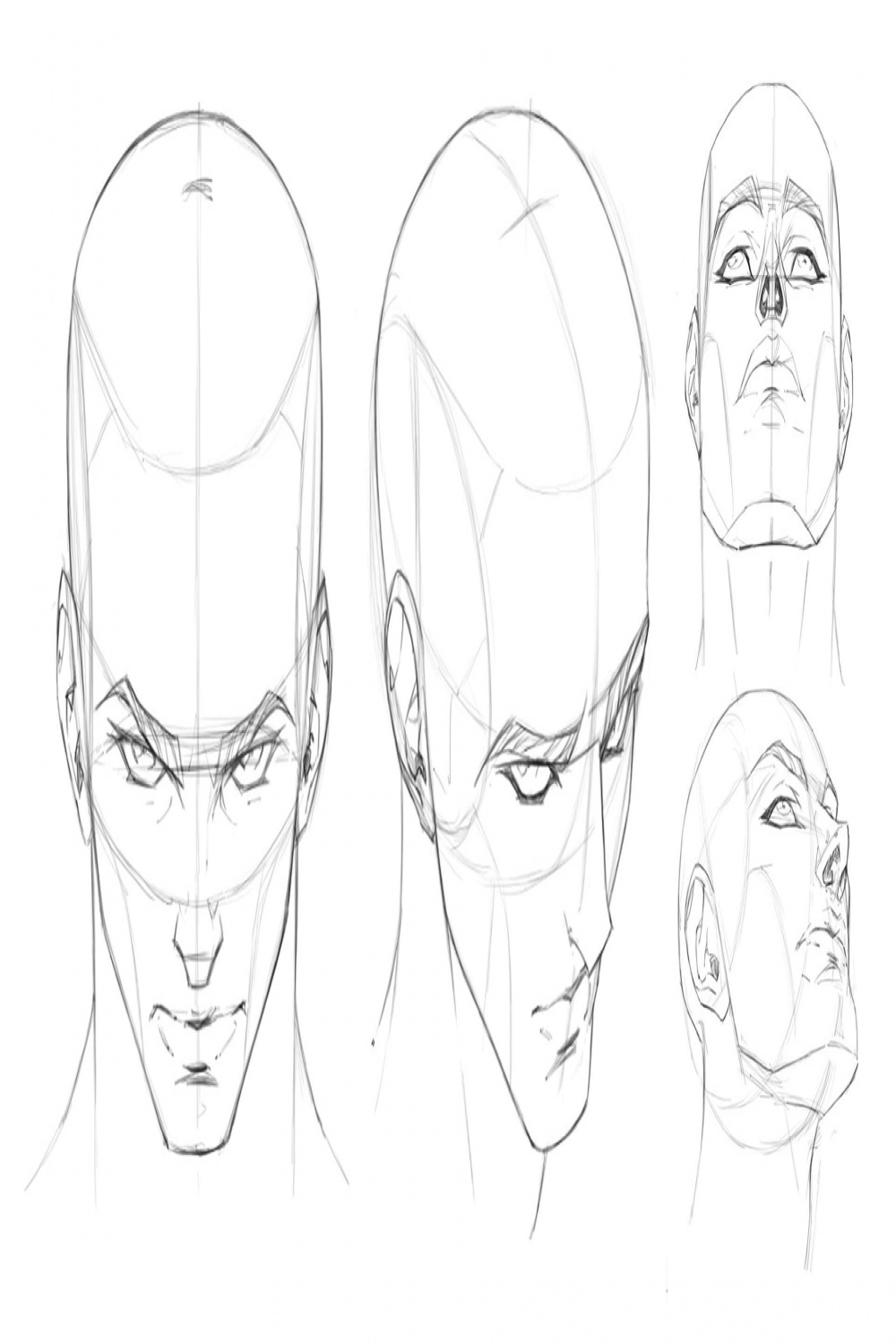 How To Draw Dynamic Heads & Faces In Perspective: Drawing Downward
