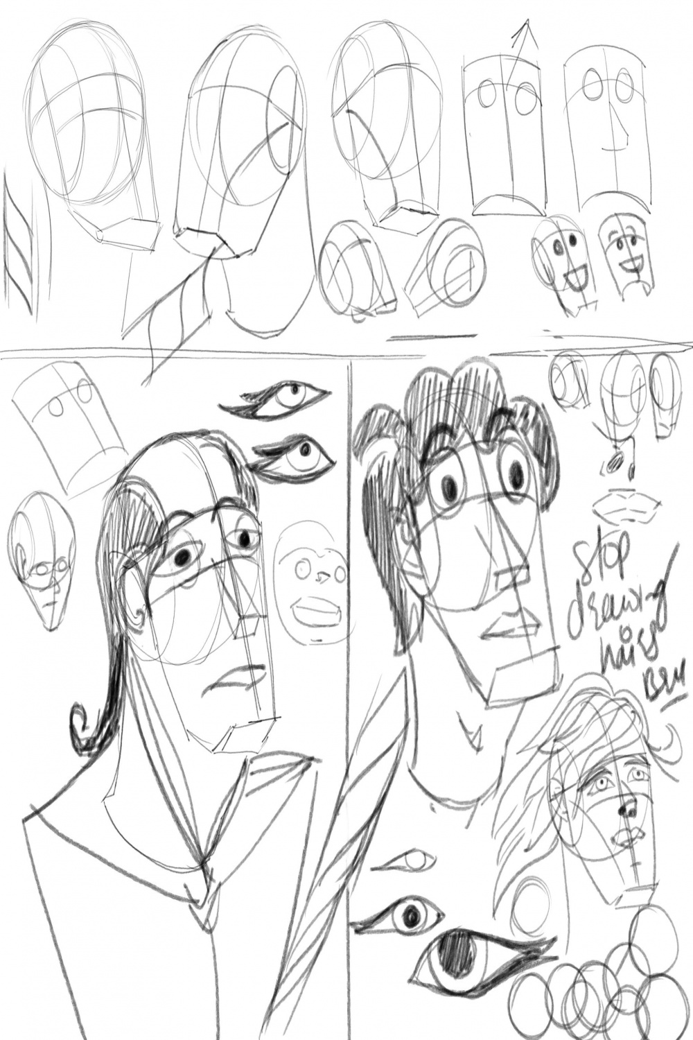 How To Draw Dynamic Heads & Faces In Perspective: Drawing Downward