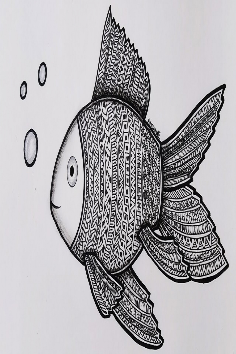 How to draw easy Mandala art of Fish  Zentangle art  Doodle art  Quick  drawing