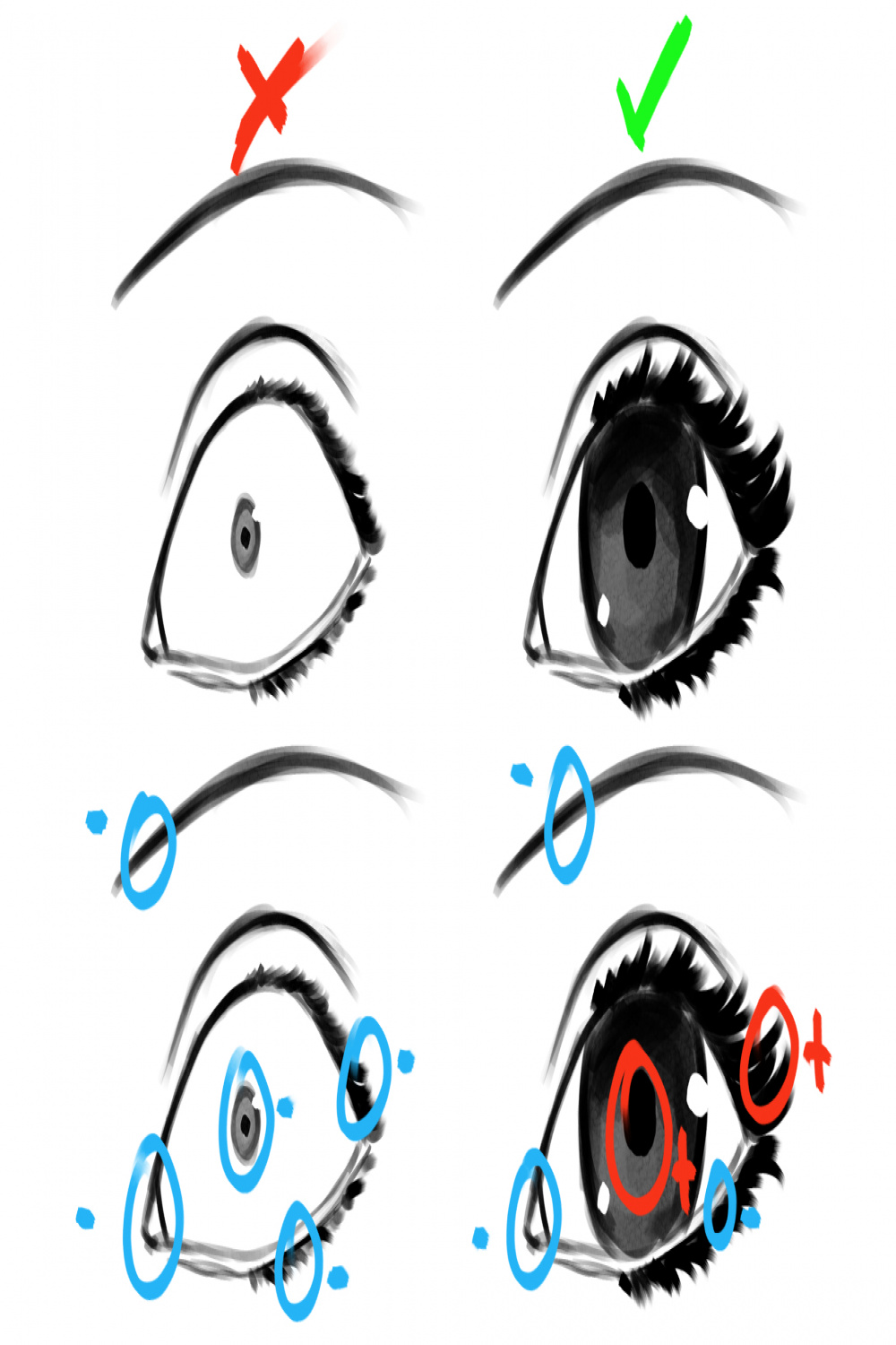 How to draw eyes in ANY Style “Tutorials #” by Konart - Make