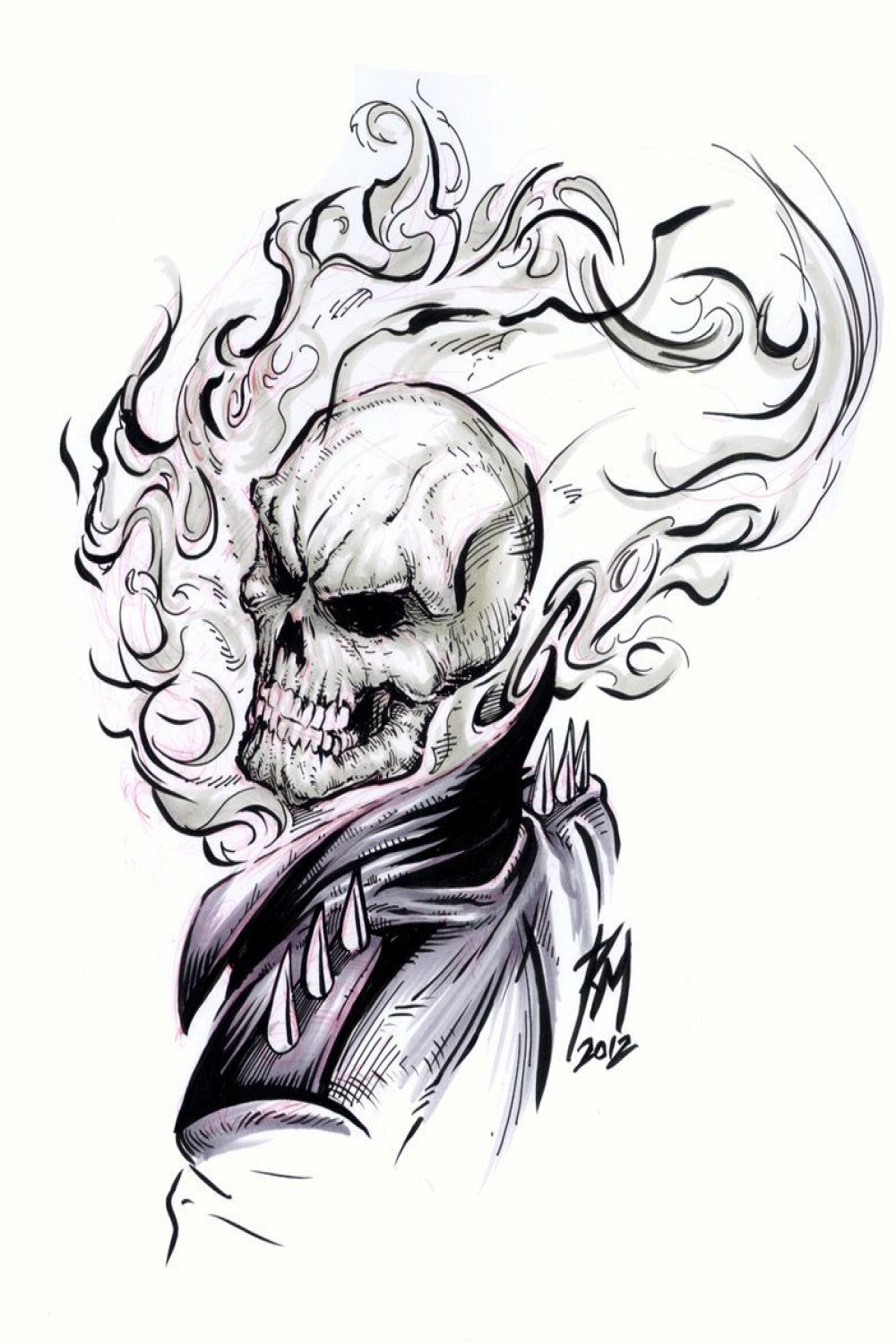 how to draw ghost rider cartoon - Google Search  Ghost rider