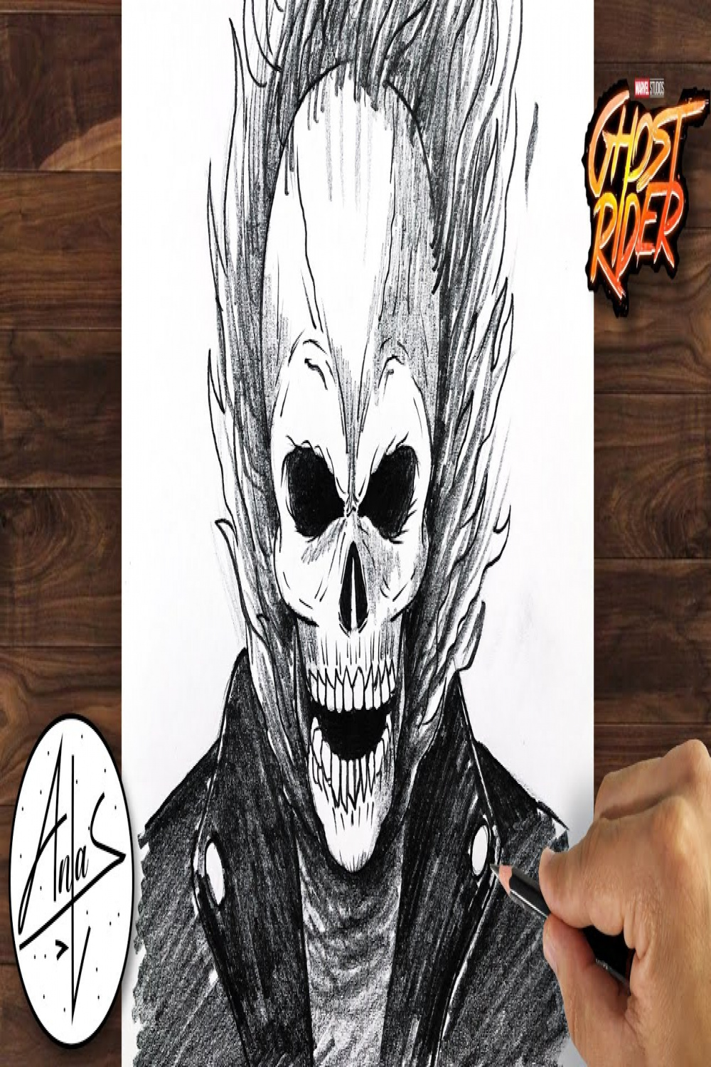 How to Draw Ghost Rider  Drawing Tutorial (step by step)