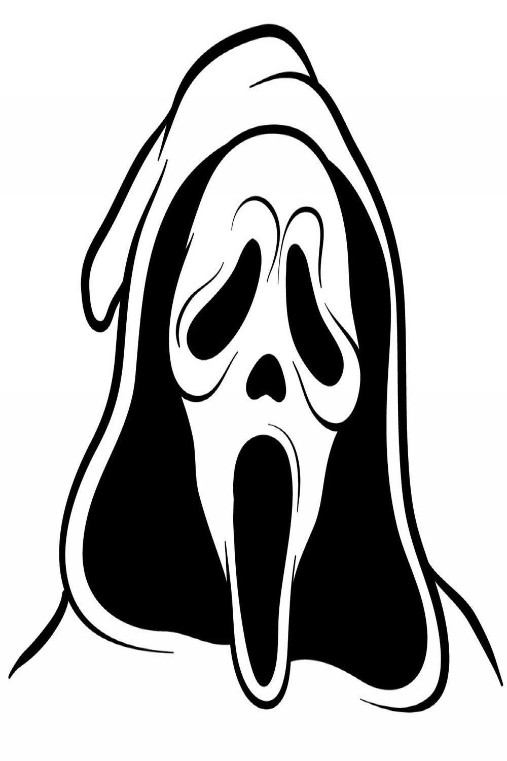 How to draw Ghostface (the Scream Mask)  Scream art, Ghost