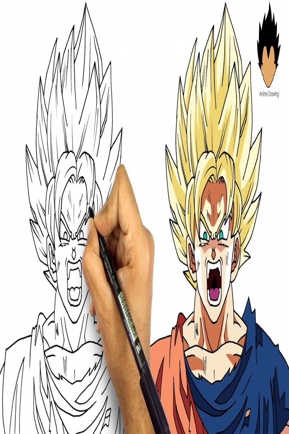 how to draw goku super saiyan  step by step easy tutorial for beginners