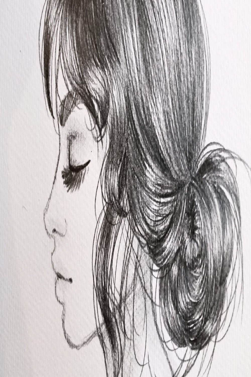 How to draw hair from the side / profile - drawing tutorial with narrative