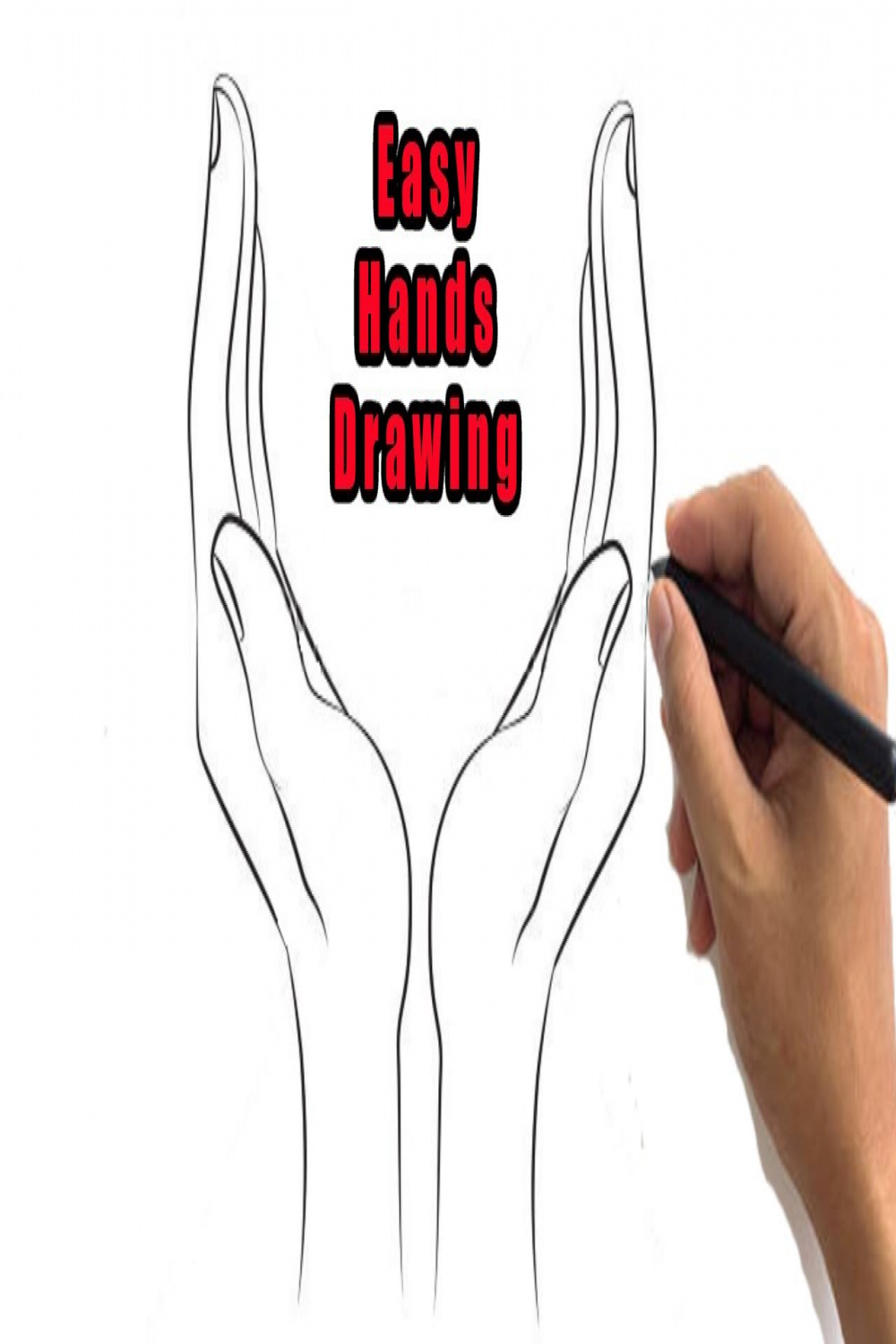 How to Draw Hands Outline Drawing Easy Step by Step Hand Sketch Tutorial  for Beginners